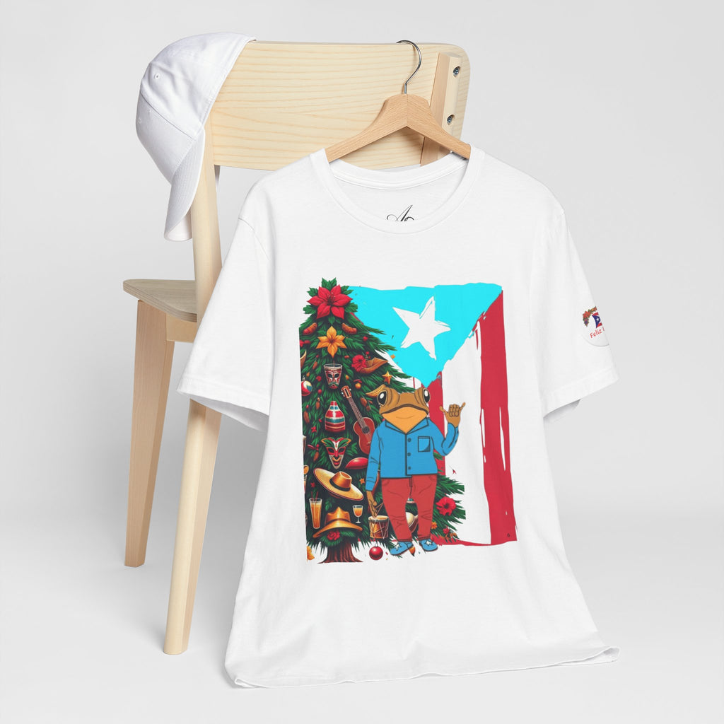 Puerto Rico Holiday T-Shirt  Coquí by Christmas Tree Graphic Puerto Rico’s Navidades