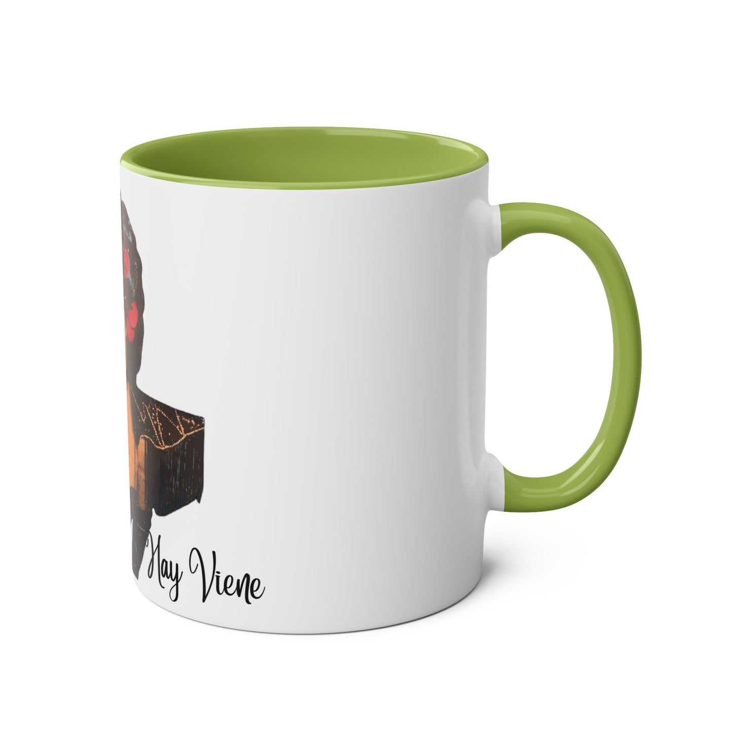 The onli one Iris Chacon Unique Two-Tone Coffee Mug - Iris Chacon Inspired Art, Trendy Mug for Coffee Lovers, Gift for Her, Retro Style,