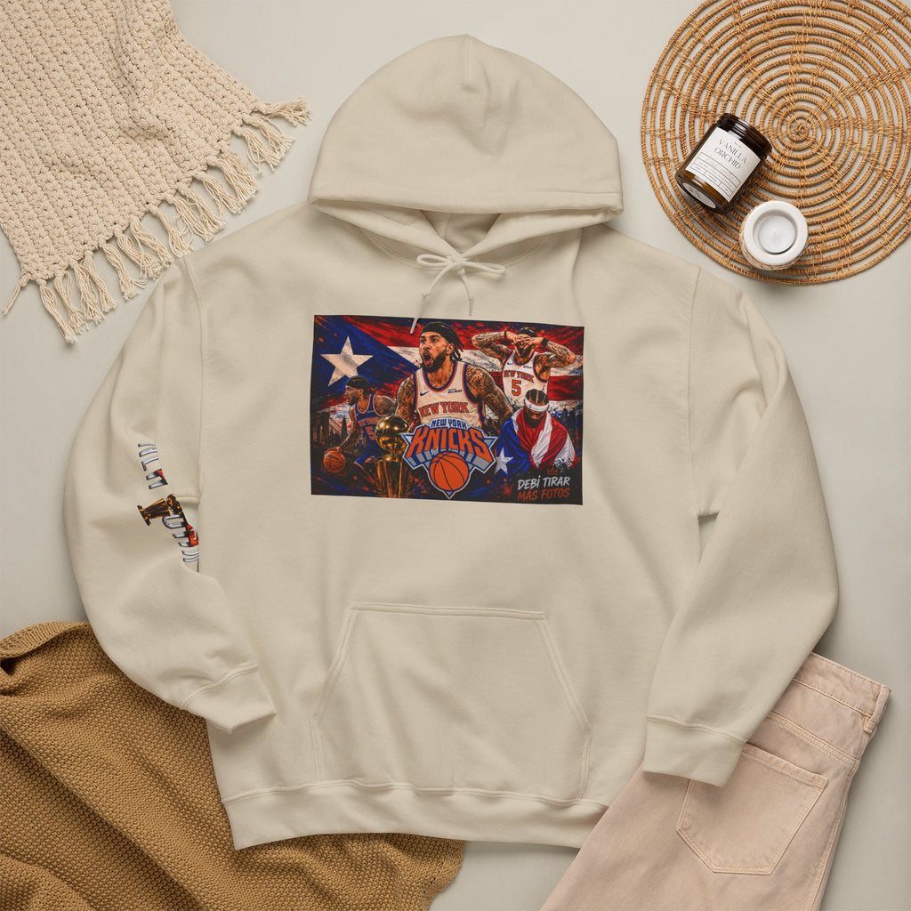 NY-K Retro Player Collage Hoodie — Basketball Fan Sweatshirt