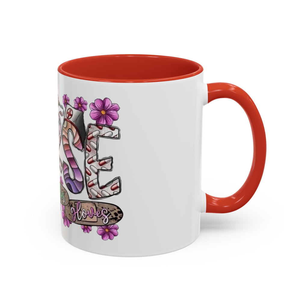 Nurse Love Coffee Mug  Cute Floral Medical Stethoscope & Syringe Design (11/15oz) Medical Christmas Mug