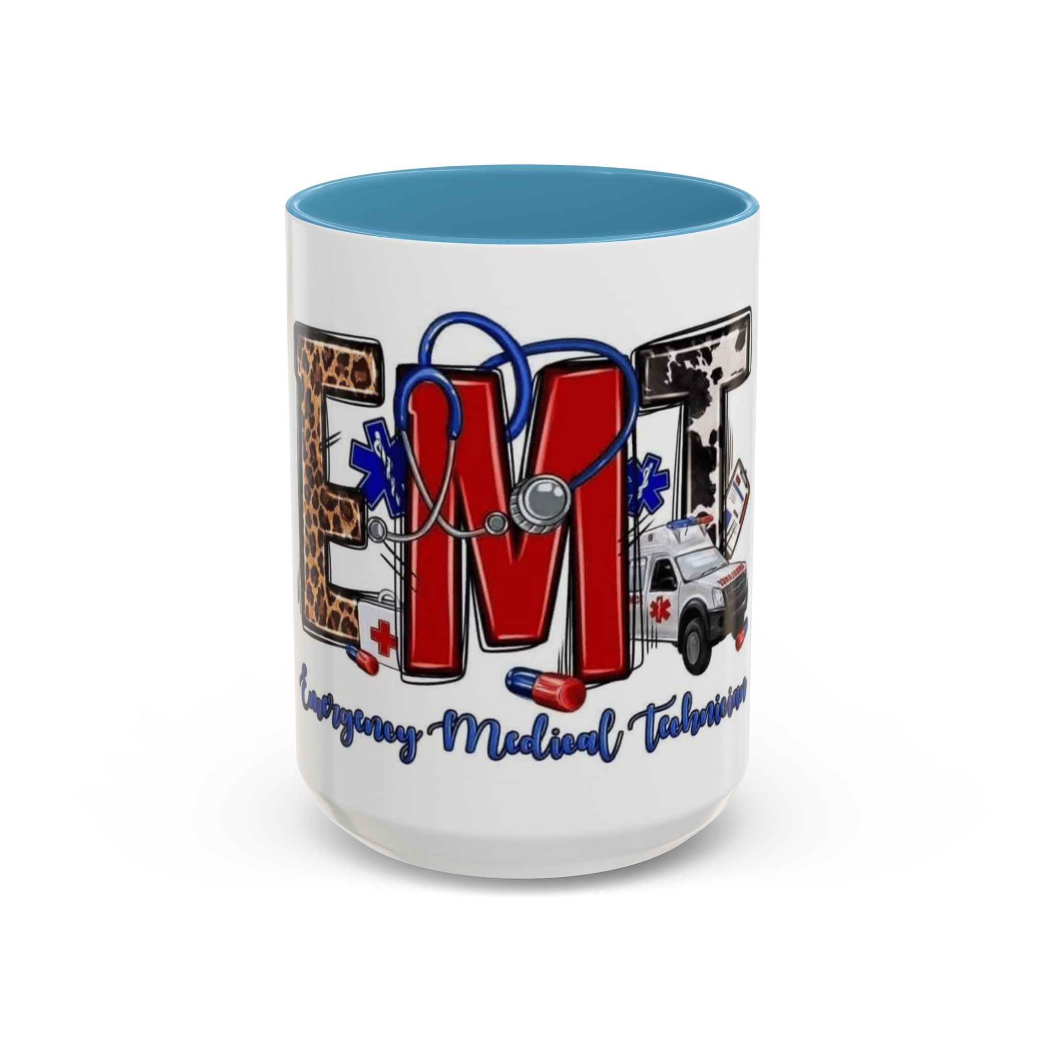 EMT Coffee Mug — Emergency Medical Technician Ambulance Stethoscope Design (11/15oz) Medical Christmas Mug