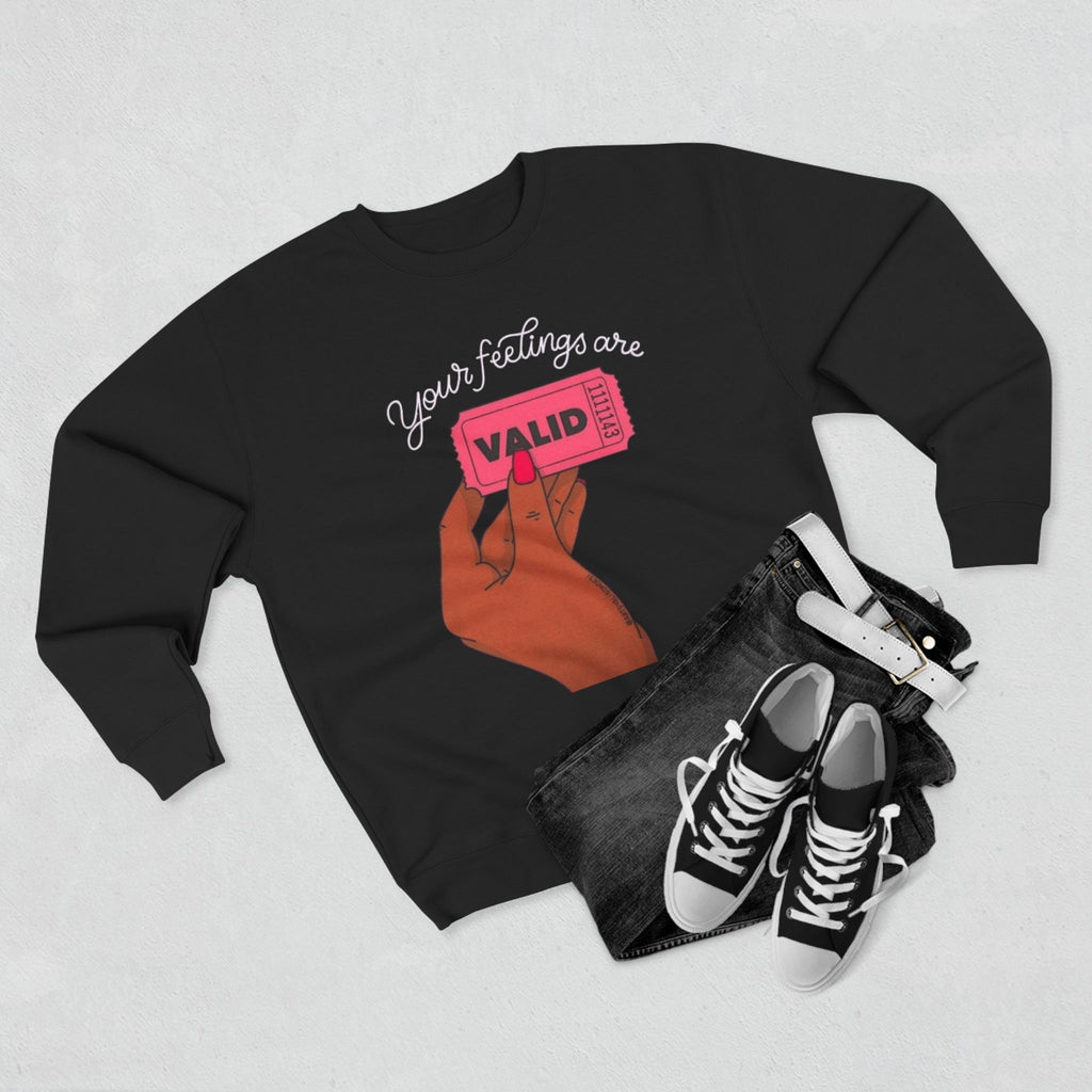 Valid Ticket Crewneck Sweatshirt  Empowerment Graphic Pullover Valentine’s Day sweaters