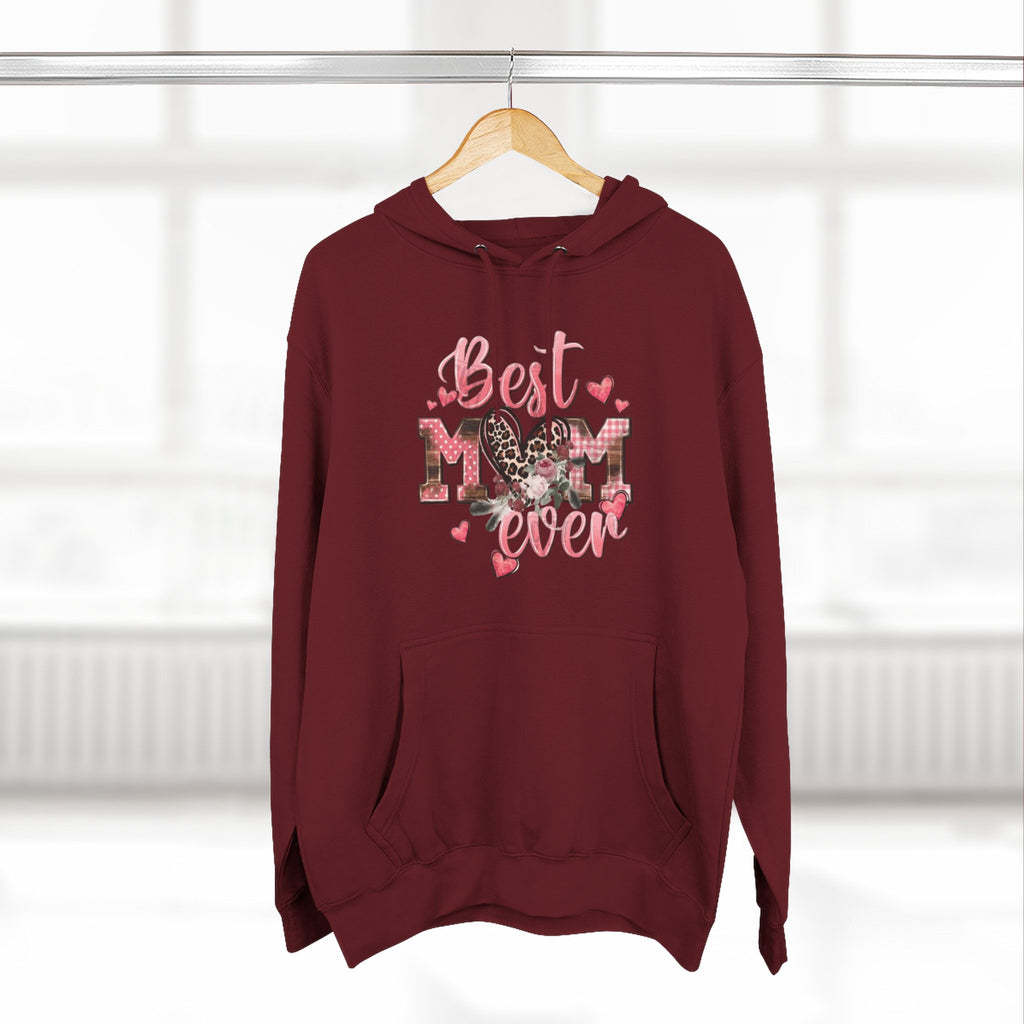 Best Mom Ever Hoodie  Leopard Heart Mother's Day Pullover