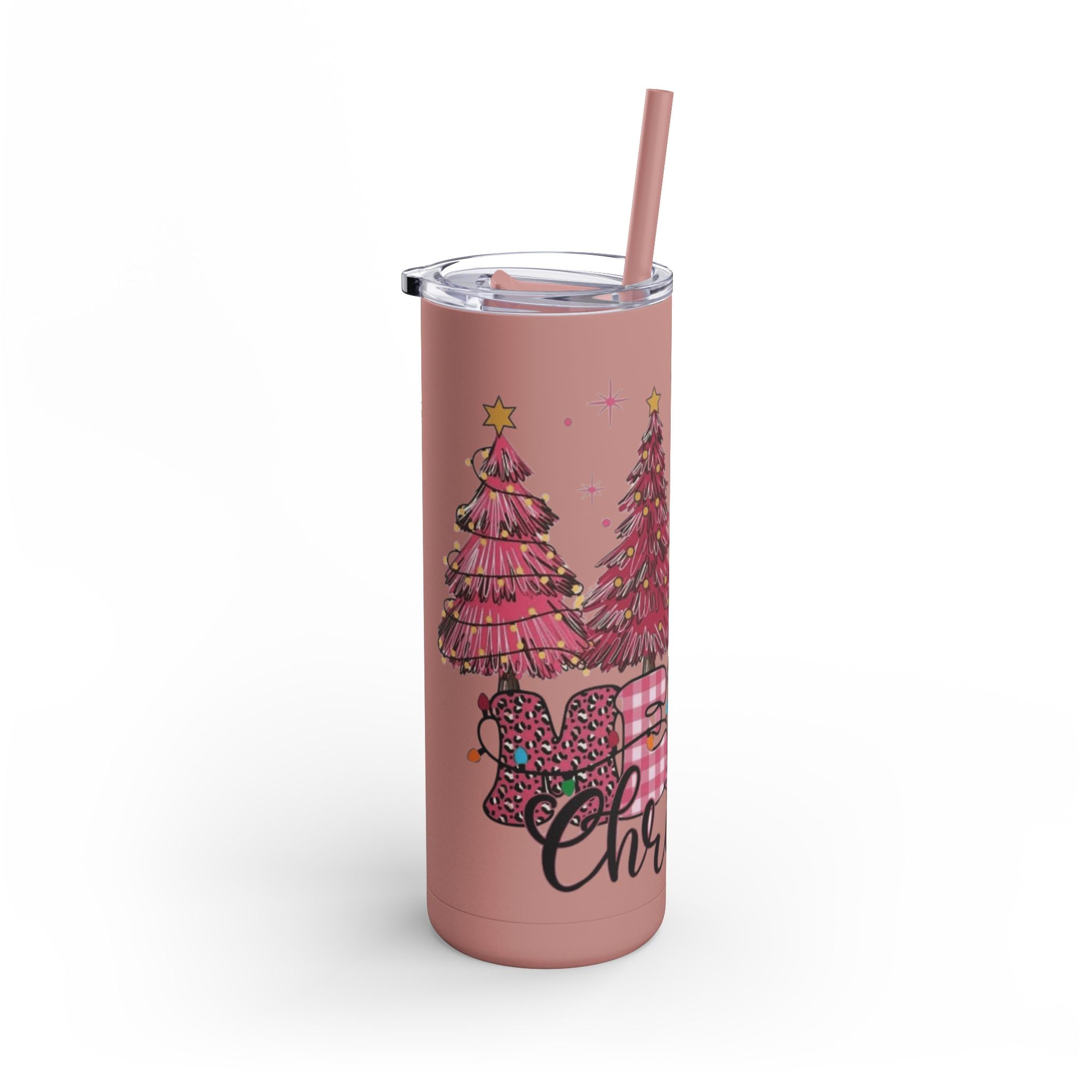 Christmas Tree Tumbler - 20oz Skinny Matte Drinkware Christmas gift mug