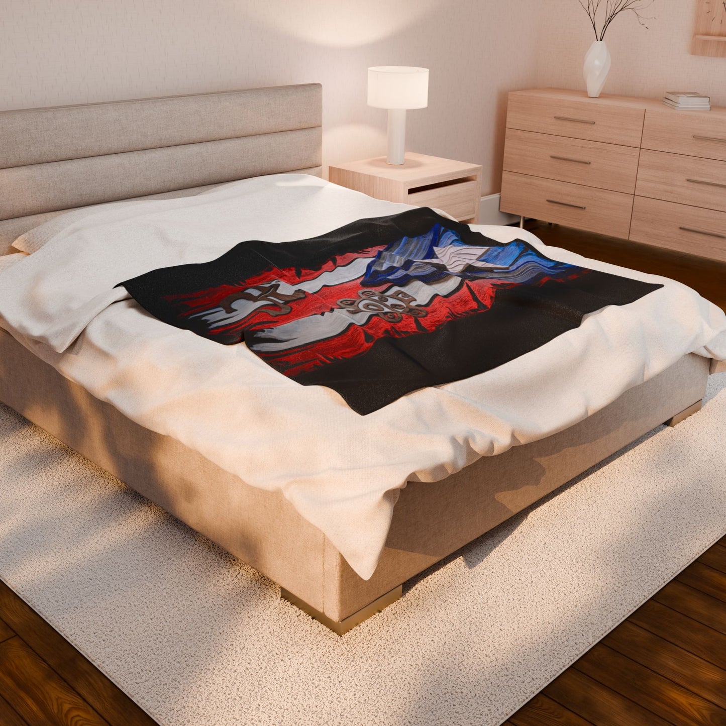 Puerto Rico  Pride Velveteen Plush Blanket | Cozy Home Decor, Spirit of Cuba, Travel Gift, Cultural Blanket, Ideal for Festivals