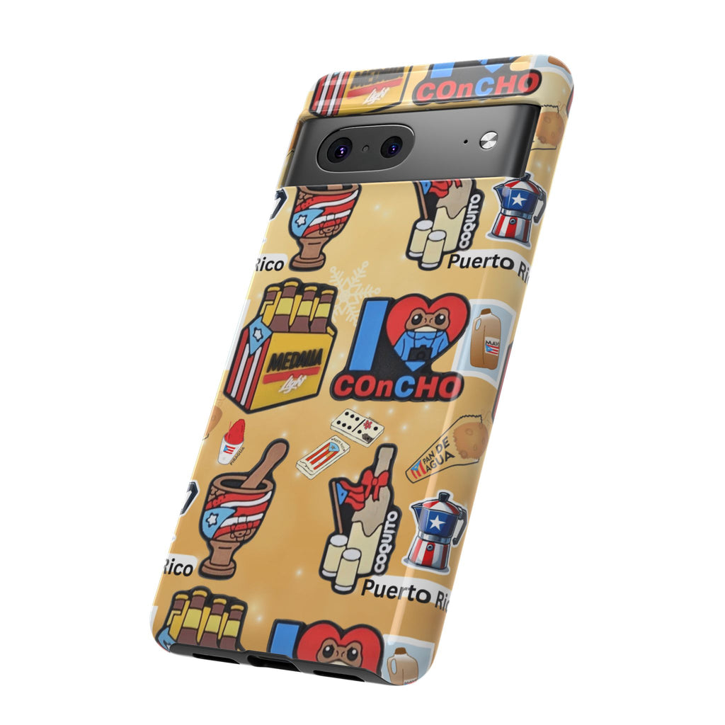 Puerto Rico Sticker Collage Tough Case  ‘I  Concho’ Pattern Phone Case