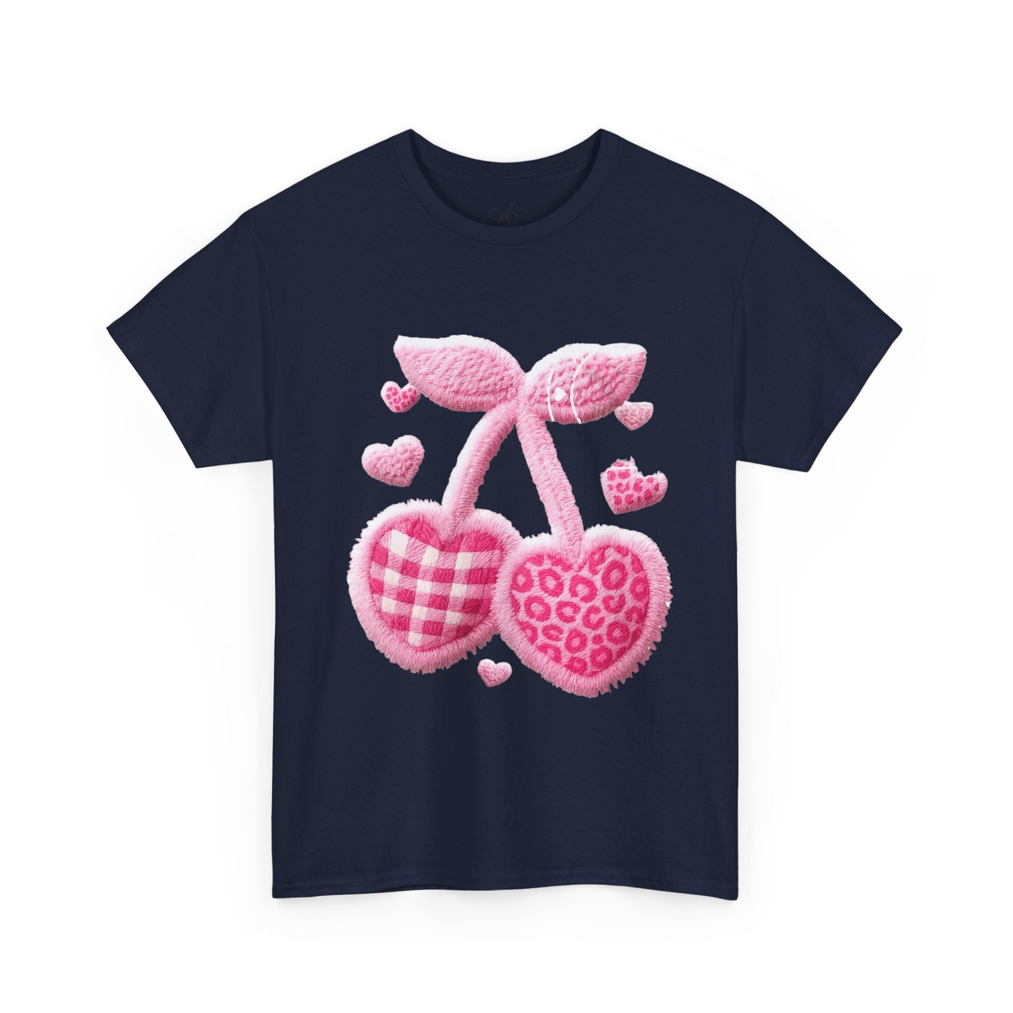 Pink Heart Cherries Tee  LOVE Graphic Valentine T-Shirt