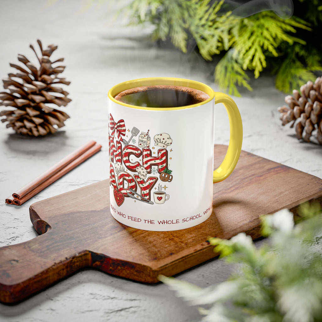 Lunch Lady Mug "Cafeteria Hero Who Feeds the Whole School With Love" | 11oz/15oz Gift  School Staff Christmas Mug Collection