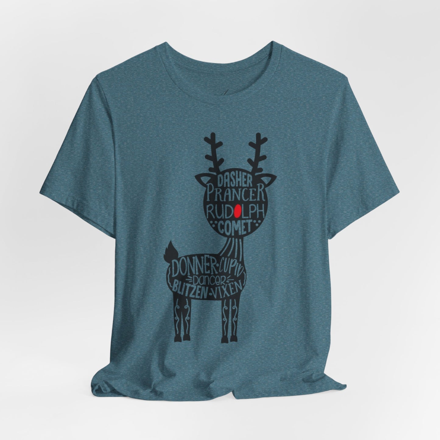 Christmas Reindeer Graphic Tee - Unisex Jersey Short Sleeve Shirt