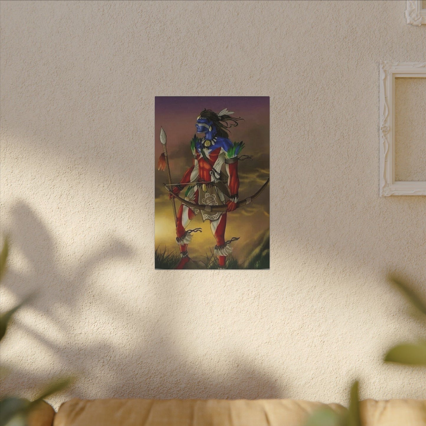 Borikén Rooted in Culture, Radiating Power Tribal Puerto Rico Warrior Canvas Art, Taino Wall Decor, Boho, Unique Gift for Collectors, Cultural Prints