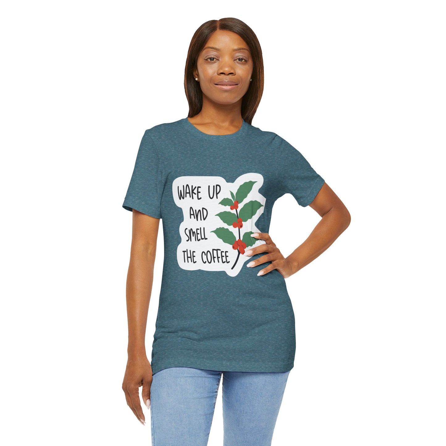 Wake Up and Smell the Coffee Tee  Coffee Plant Graphic T-Shirt