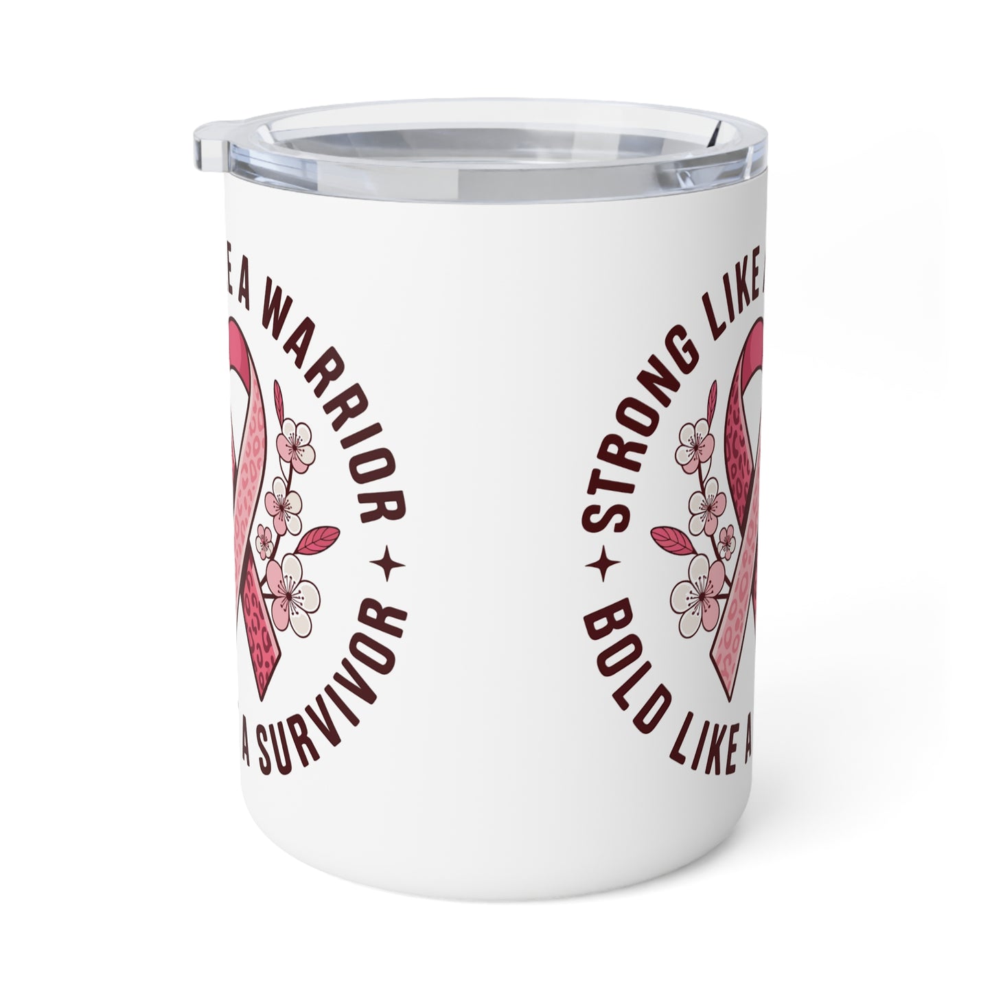 Cancer Survivor Mug WarriorMindset Inspirational Coffee Mug for Cancer Survivors - 10oz Insulated Travel Mug