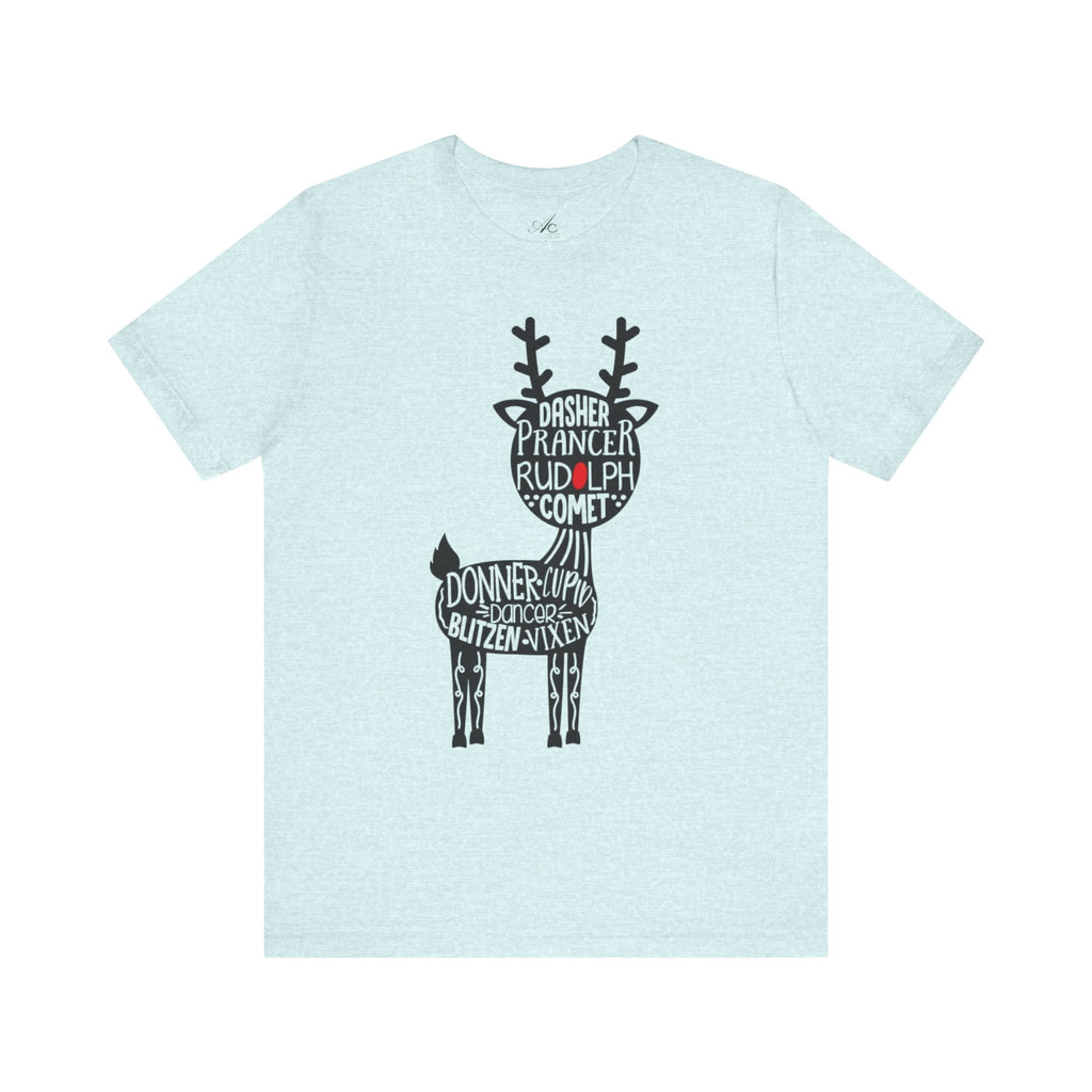 Christmas Reindeer Graphic Tee - Unisex Jersey Short Sleeve Shirt