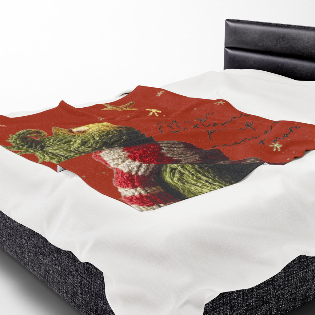 Christmas Plush Blanket  'Maybe Christmas, perhaps, means a little bit more' Cozy Holiday Throw