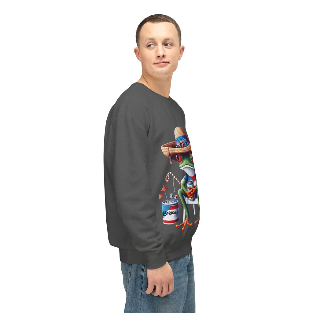 Coqui in Sombrero Crewneck Sweatshirt Puerto Rico’s Navidades
