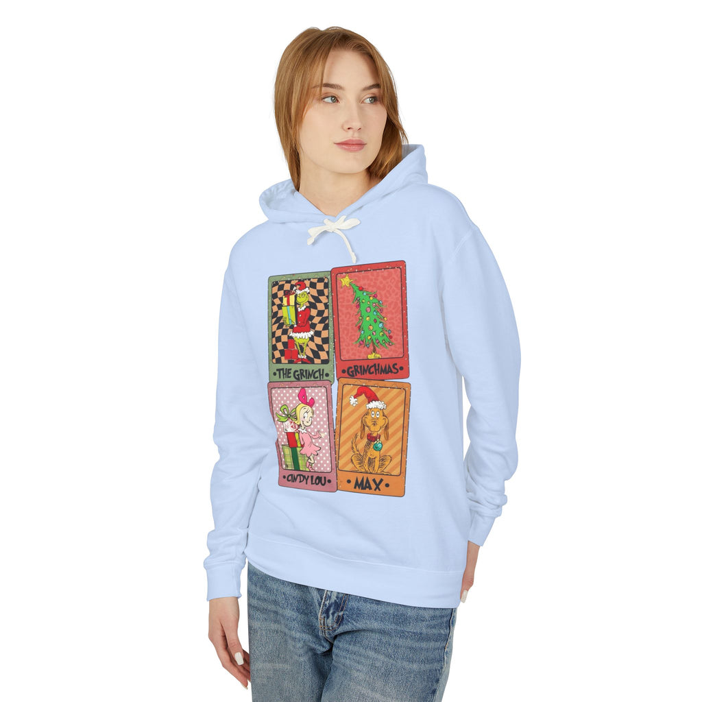Grinchy Holiday Hoodie  'The Grinch' Christmas Cards Vintage Patch Pullover Cartoon Christmas T-shirts and Sweaters