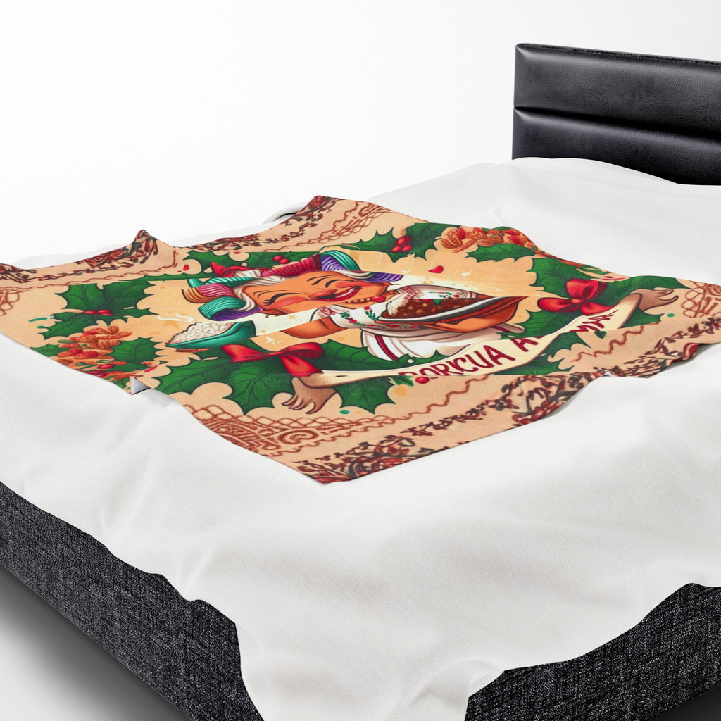 Loving blanket made just for GrandmaVelveteen Plush Blanket  100% Boricua Holiday Kitchen Mama Design