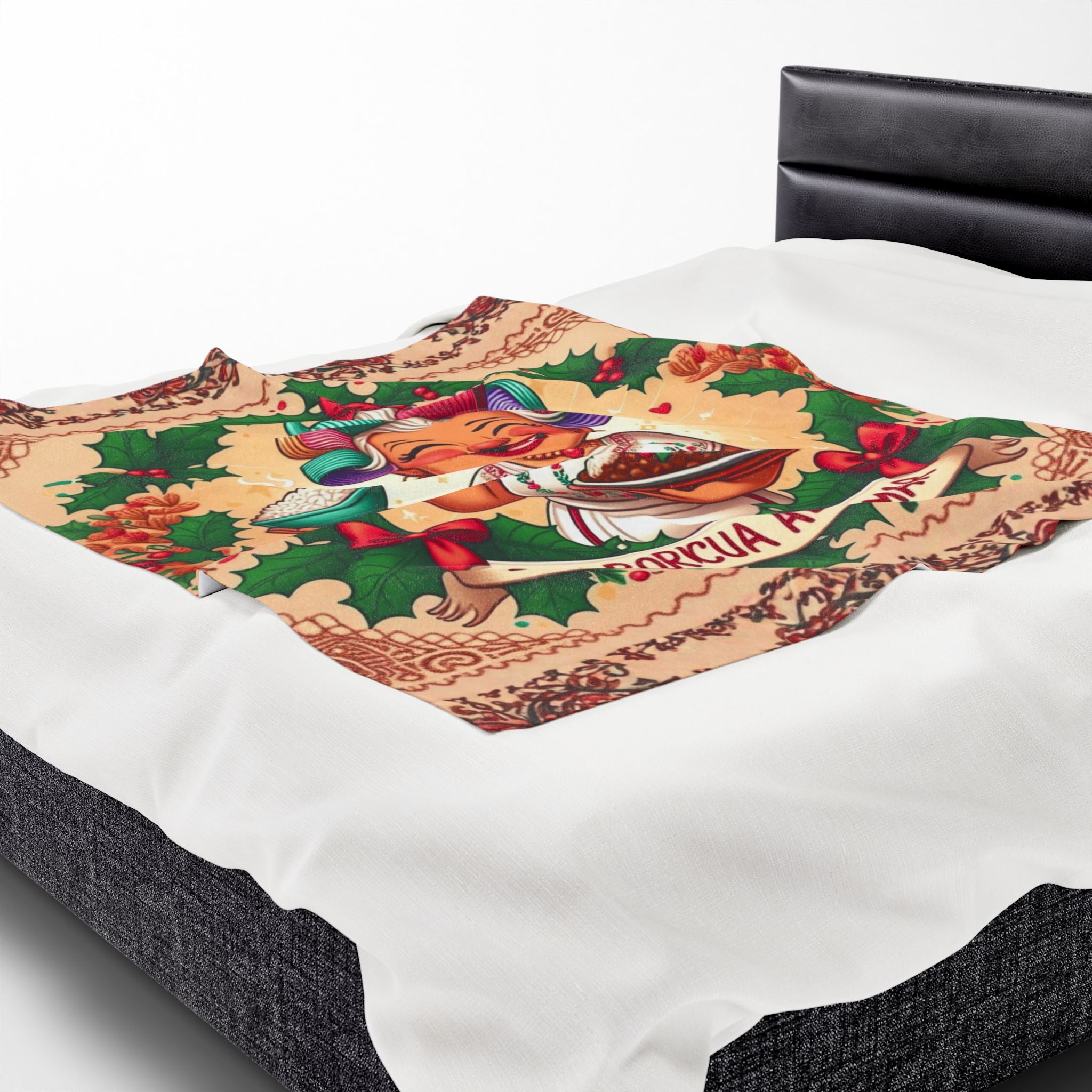 Loving blanket made just for GrandmaVelveteen Plush Blanket  100% Boricua Holiday Kitchen Mama Design