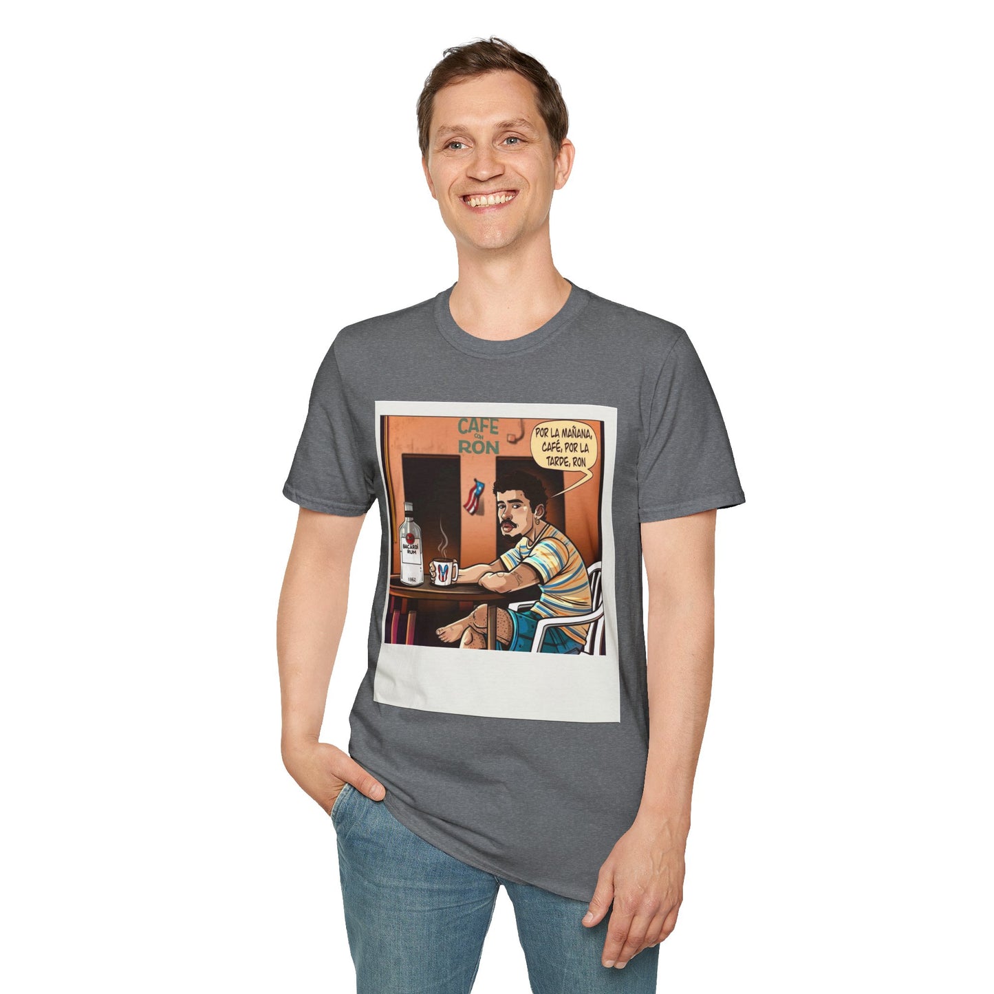POR LA MANANA CAFE  Coffee Lovers, Casual Wear, Unisex Fashion Proud Puerto Rican Tee  Puerto Rican Heritage Shirt