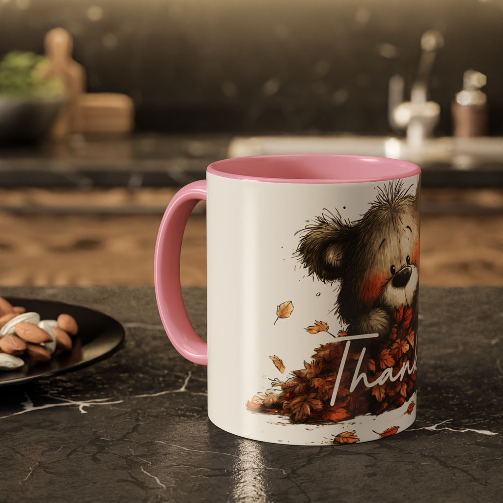 Thankful Bear Autumn Mug — Cute Fall Coffee Cup (11oz, 15oz)