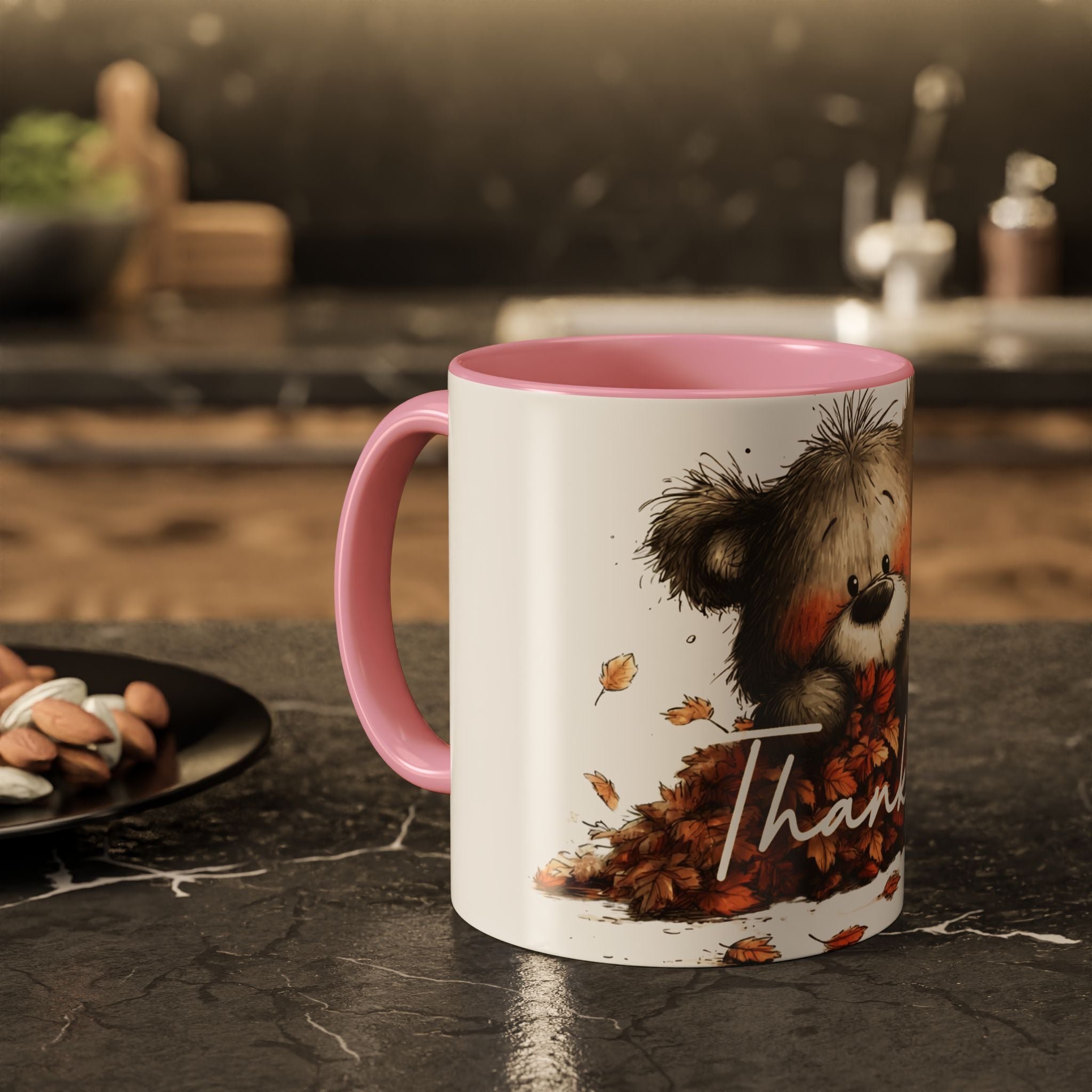 Thankful Bear Autumn Mug — Cute Fall Coffee Cup (11oz, 15oz)