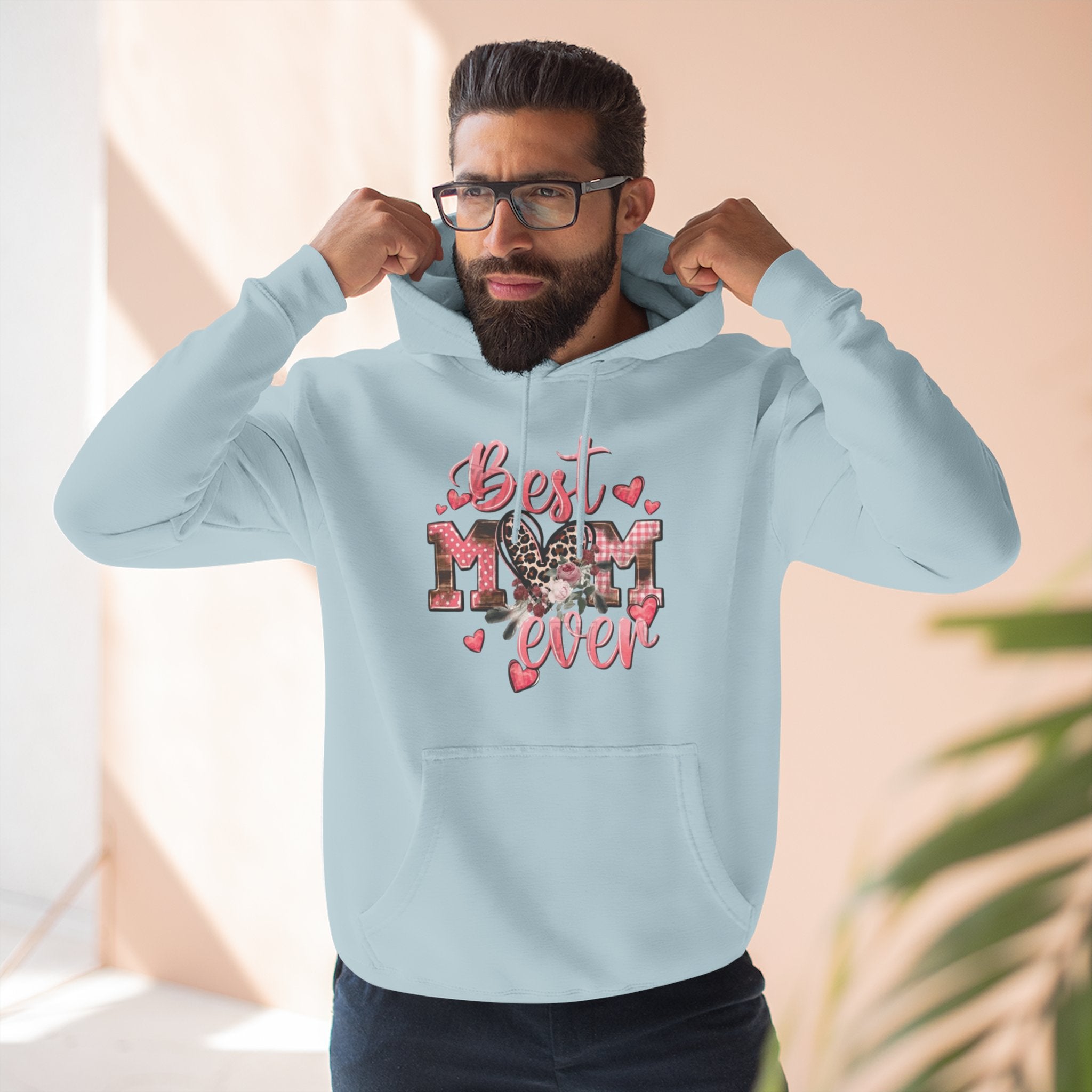 Best Mom Ever Hoodie  Leopard Heart Mother's Day Pullover