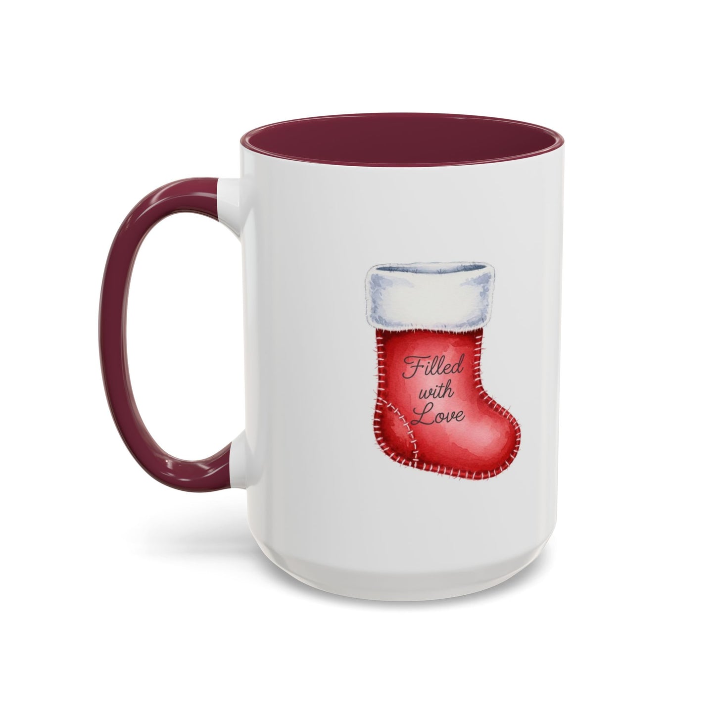 Holiday Mugs Christmas Gift Ideas Hot Cocoa & Coffee Cup Designs Filled with Love - Colorful 11oz & 15oz