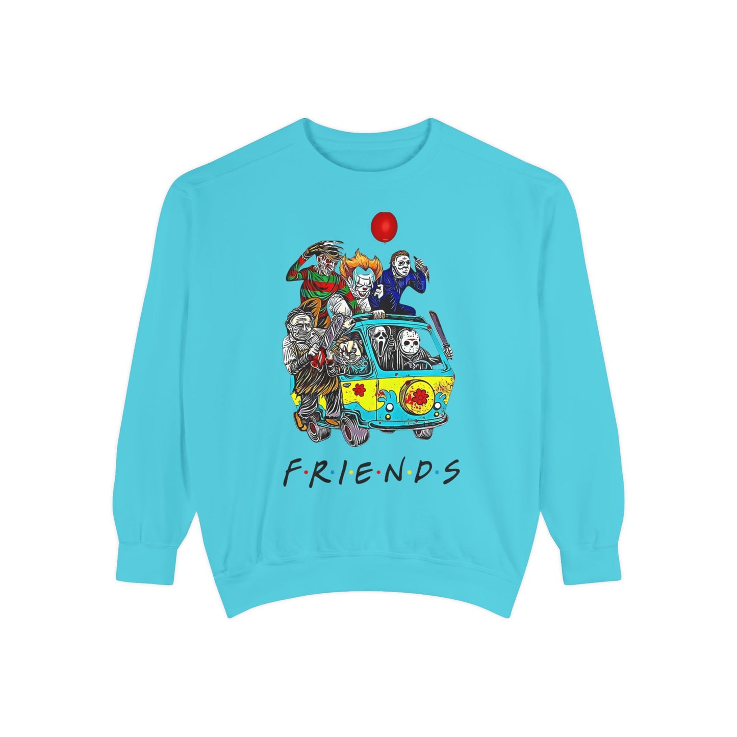 Friends-Inspired Unisex Garment-Dyed Sweatshirt, Cozy Casual Wear, Unique Graphic Sweatshirt, Perfect Gift, Everyday Style