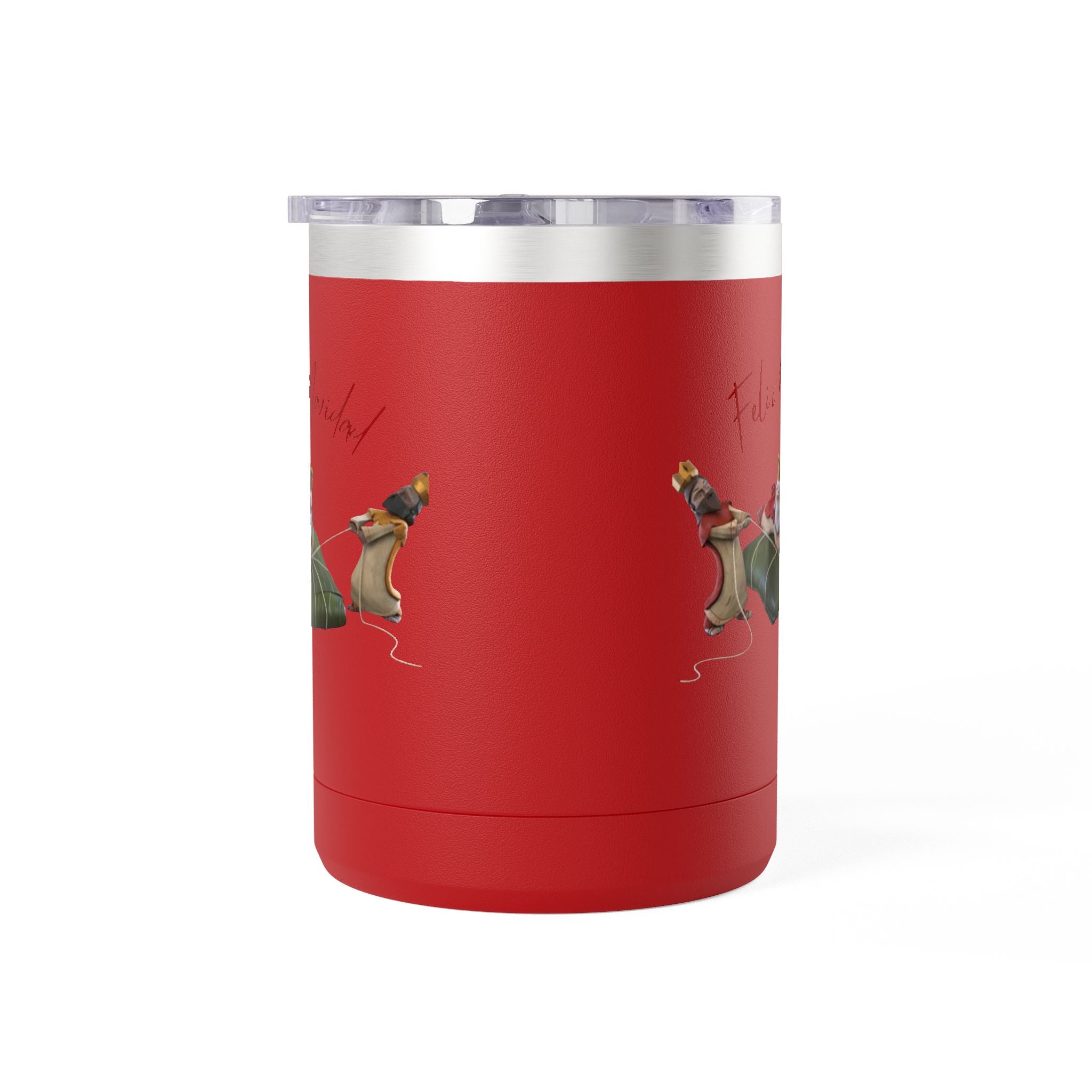 3 KINGS Holiday Travel Tumbler — 'Feliz Navidad' Dachshund Santa Design Coffee Cup for Fun Celebrations