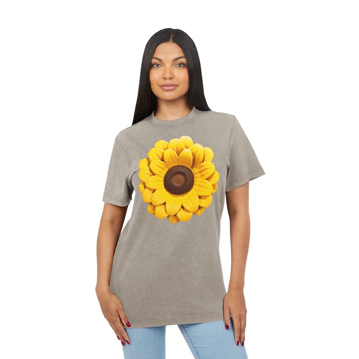 Bloom Boldly in Every Season Acid Washed Floral Tee, Vintage Style Shirt, Boho Chic Top, Gift for Her, Summer Fashion, Casual Everyday Wear