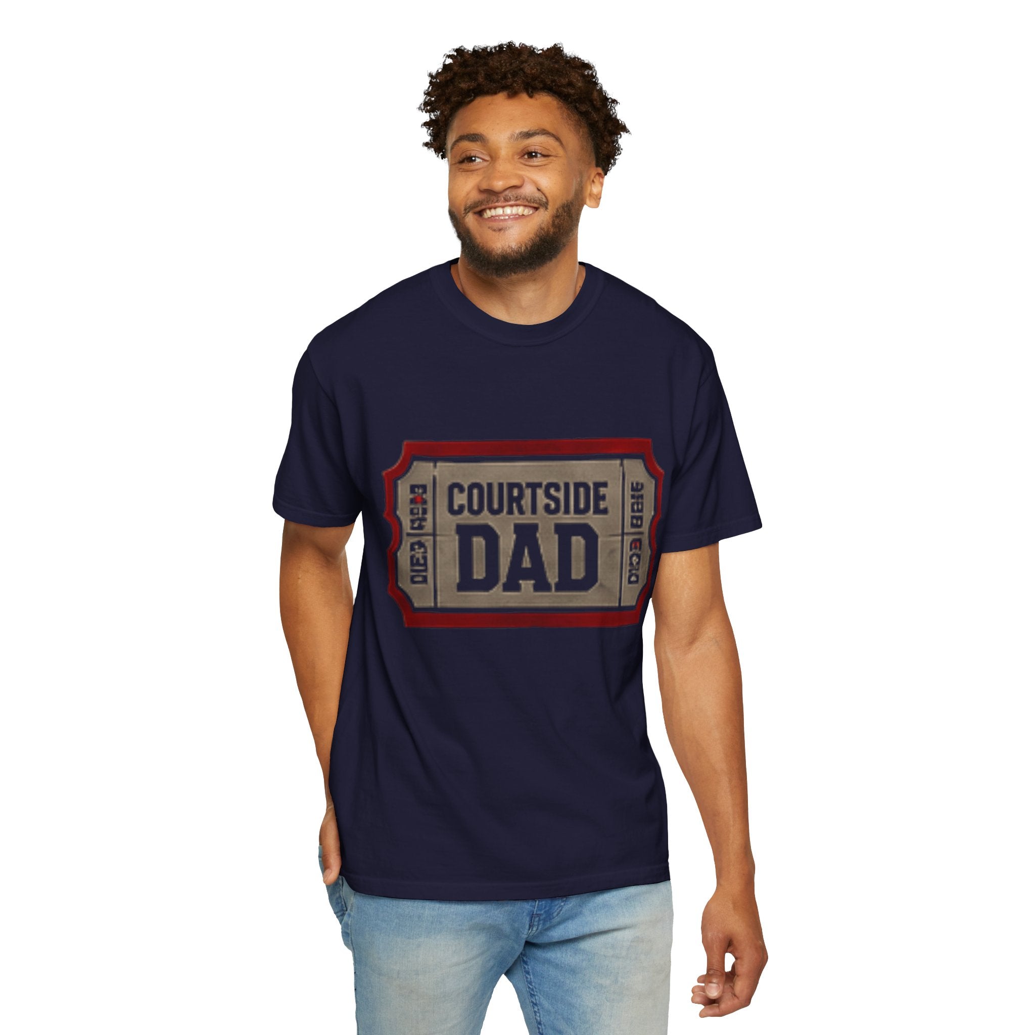 Courtside Dad T-Shirt — Vintage Ticket-Style Basketball Dad Tee