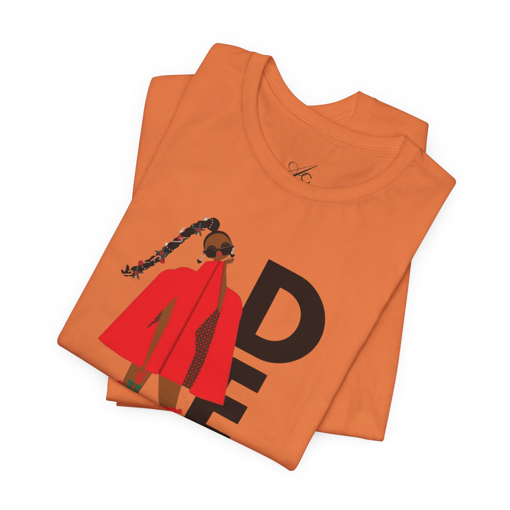 December Fashion Tee  Red Coat Model Graphic Shirt