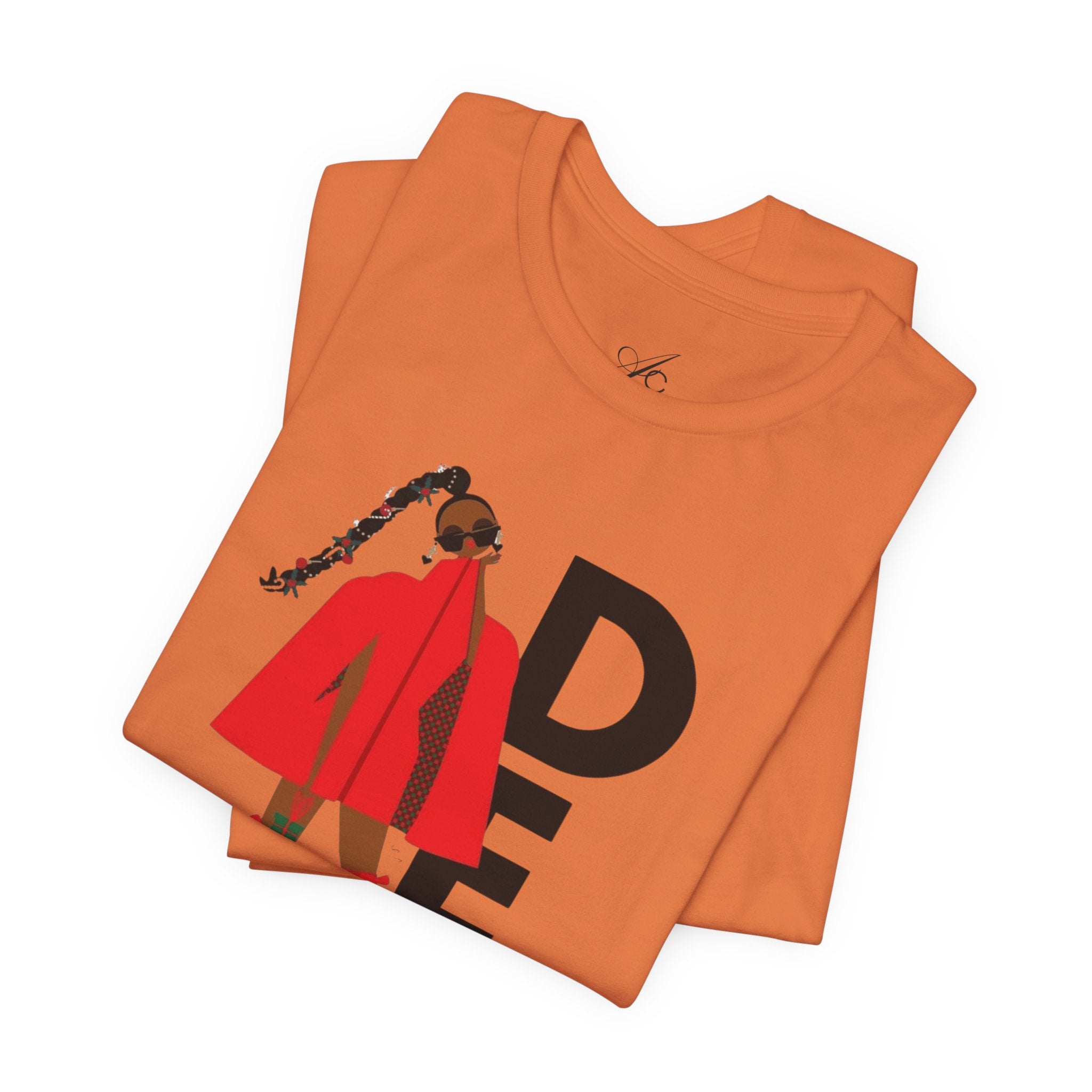 December Fashion Tee  Red Coat Model Graphic Shirt
