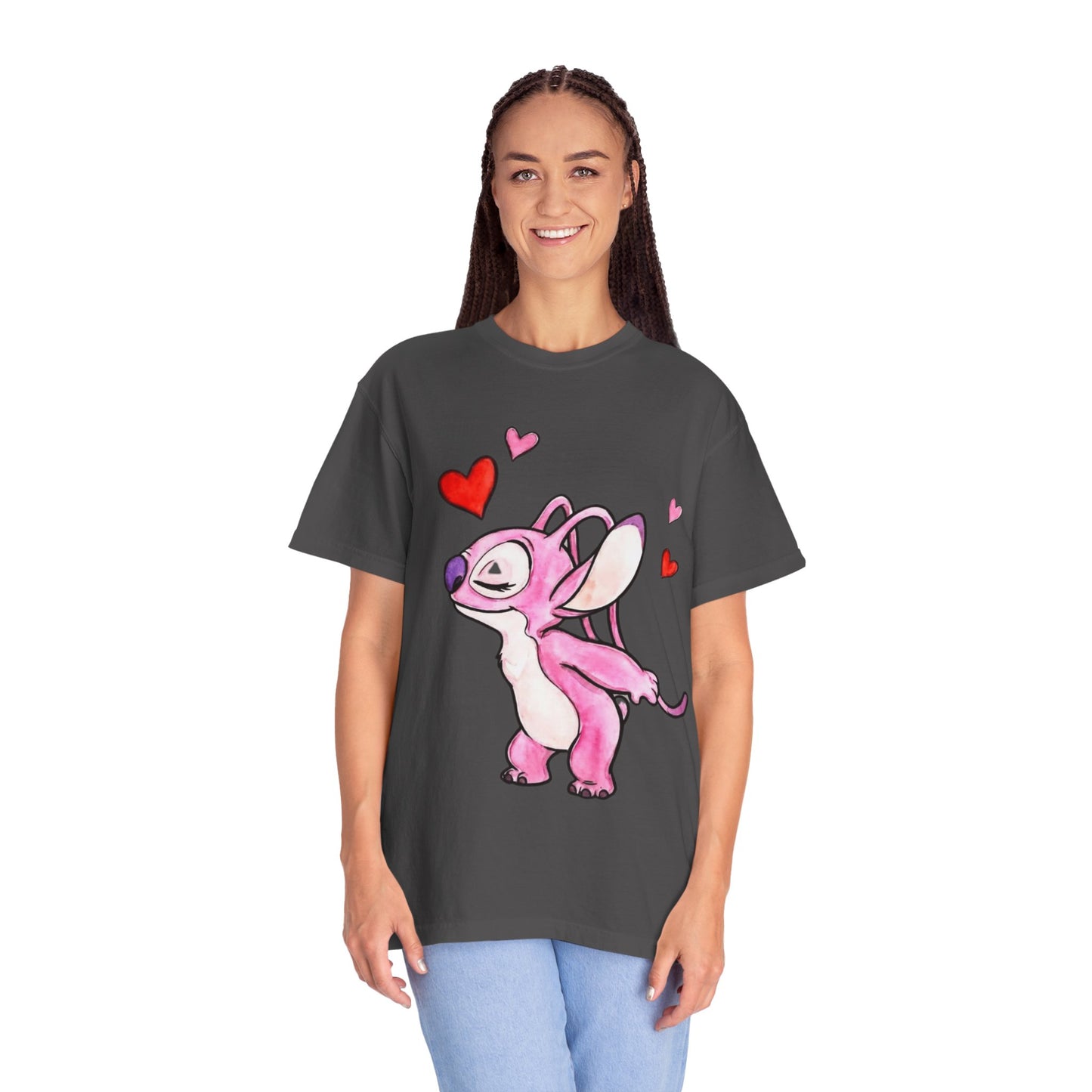 T-Shirt — Cute Pink Cartoon Creature with Hearts | Valentine’s Gift Tee