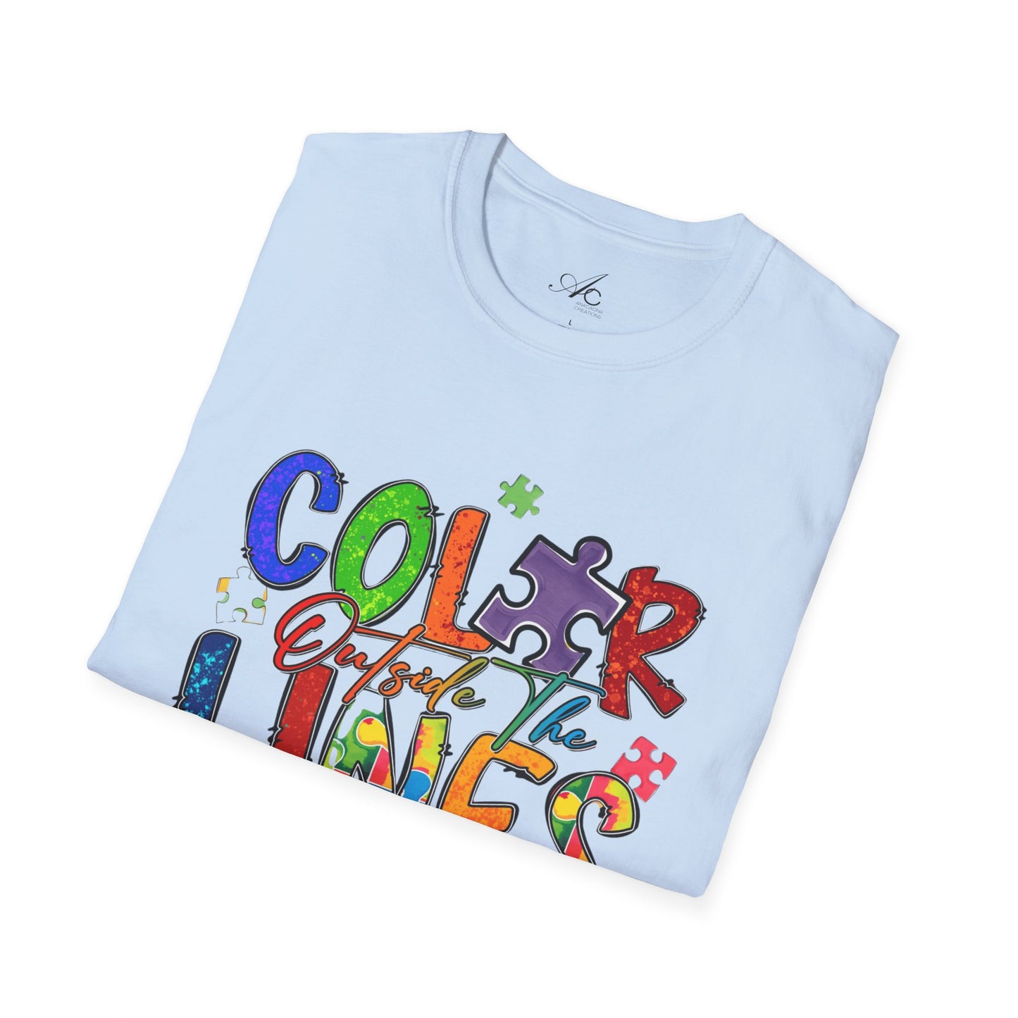 Color Outside the Lines Unisex T-Shirt for Autism Awareness