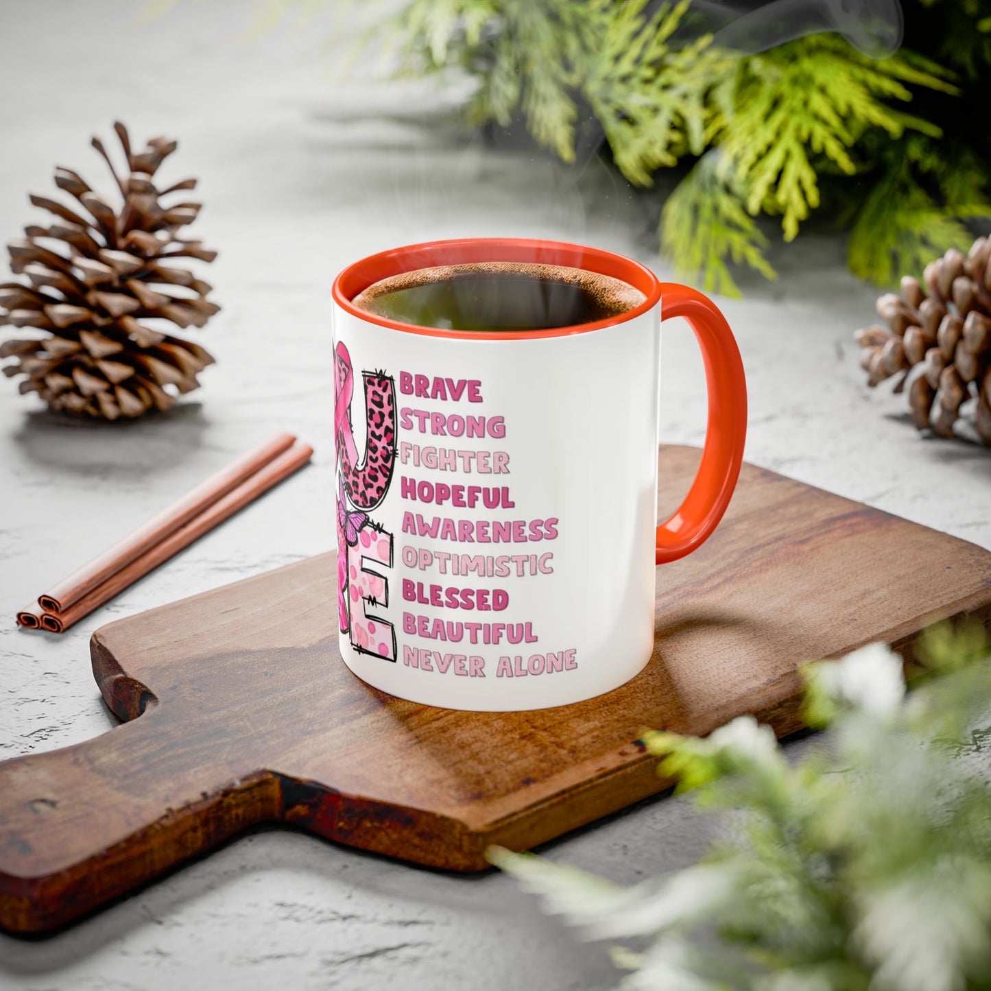 Cancer Hope Collection Empowering Inspirational Mug for Breast Cancer Awareness