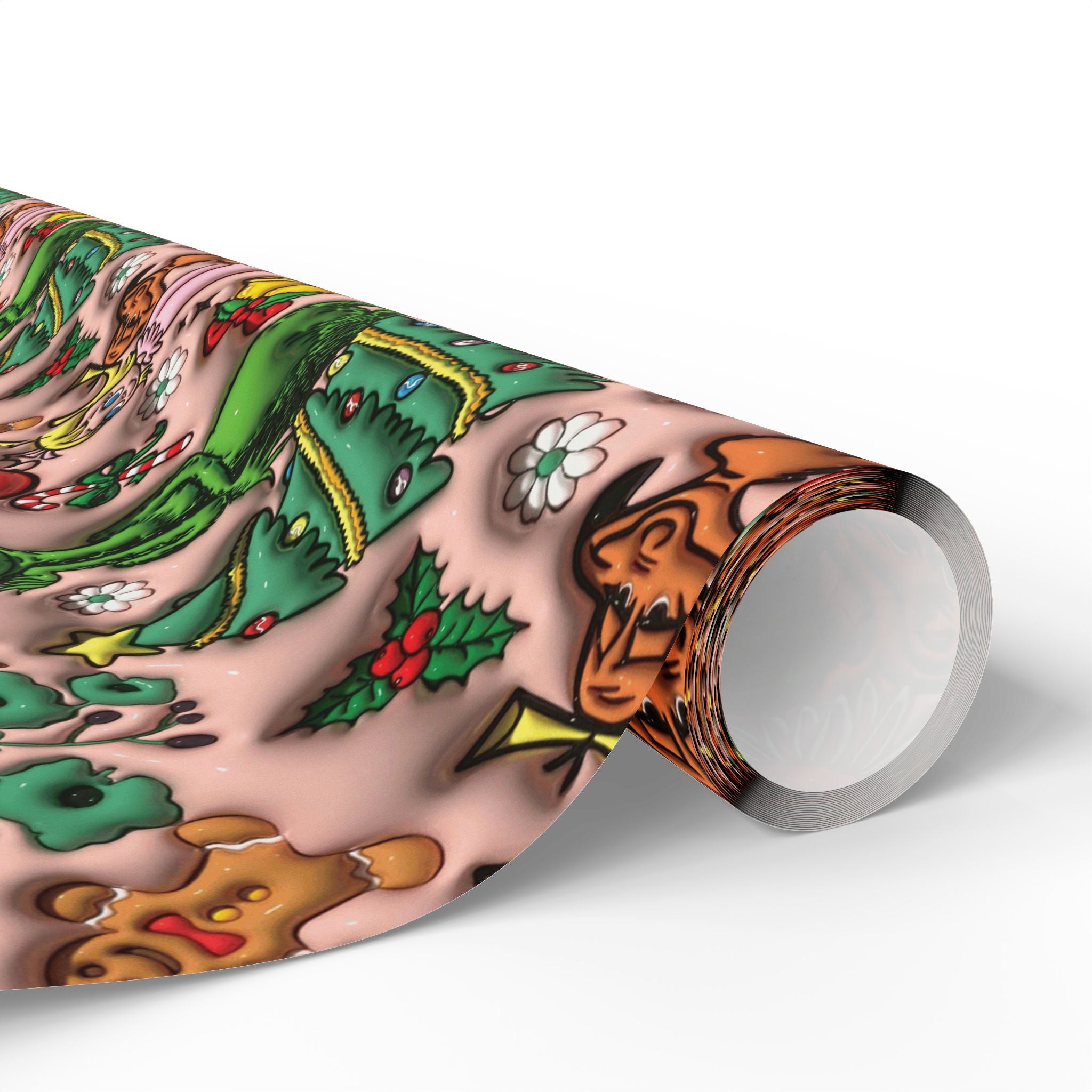 Christmas Cookie & Holly Wrapping Paper Roll — Festive Baking Pattern Gift Wrap