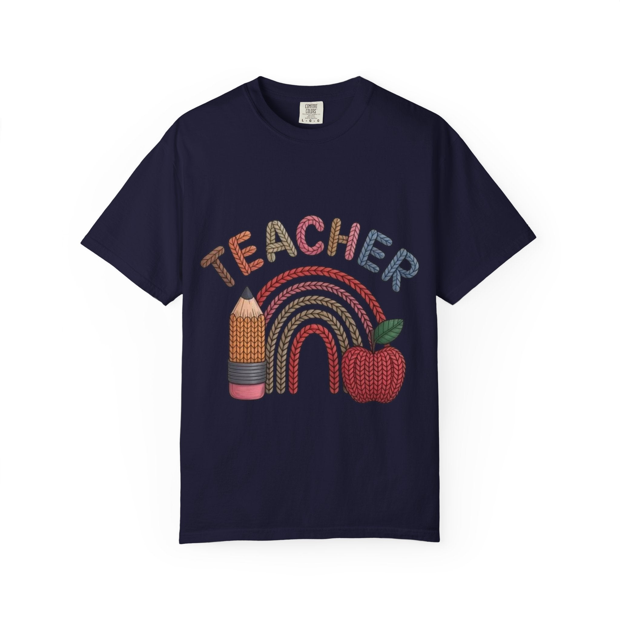Teacher Rainbow Pencil & Apple T-Shirt — Back-to-School Gift for Educators