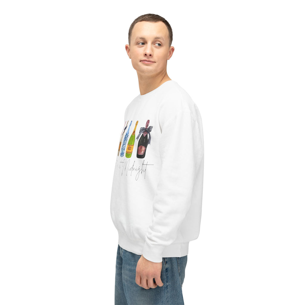 Champagne Bottles Crewneck Sweatshirt  Celebratory Bubbly Graphic