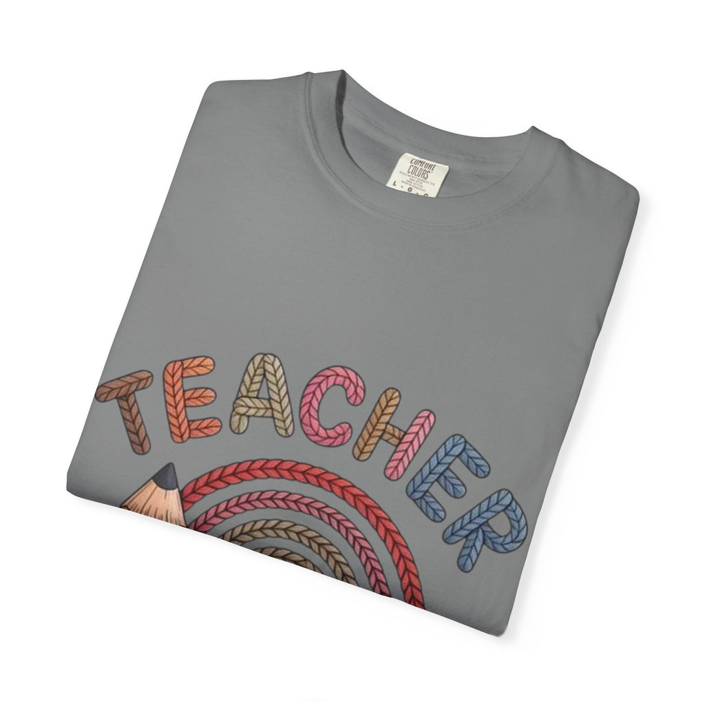 Teacher Rainbow Pencil & Apple T-Shirt — Back-to-School Gift for Educators
