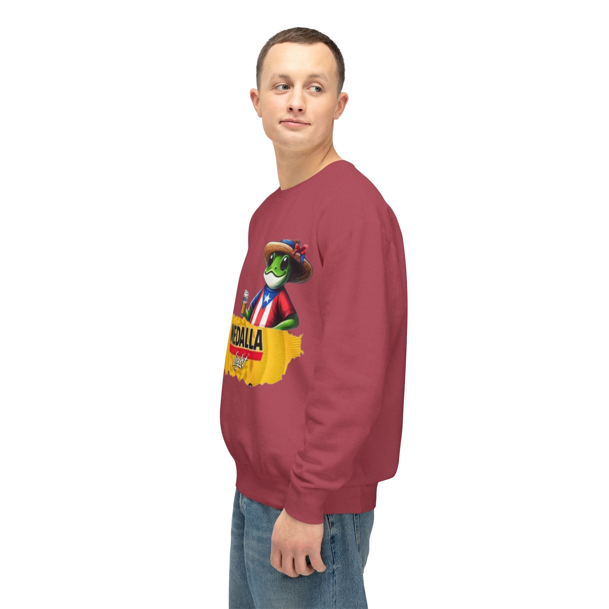 Medalla Light Puerto Rico Sweatshirt Coqui Boricua flag  Beer Pack Graphic Puerto Rico Navidades