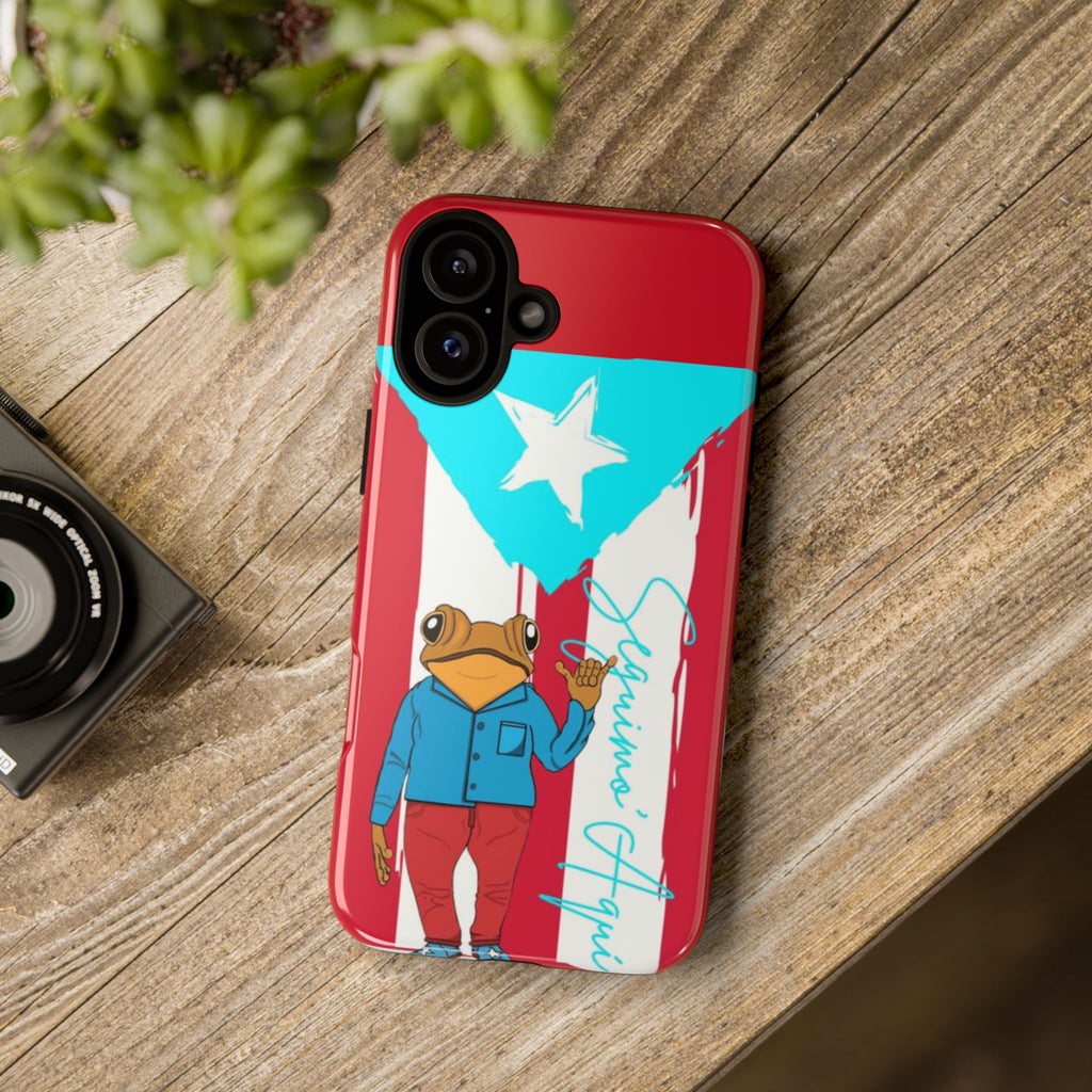 Puerto Rican Flag Frog Design ("Señorita Hops")Phone Case Isla del Encanto Phone Case – Puerto Rican Style