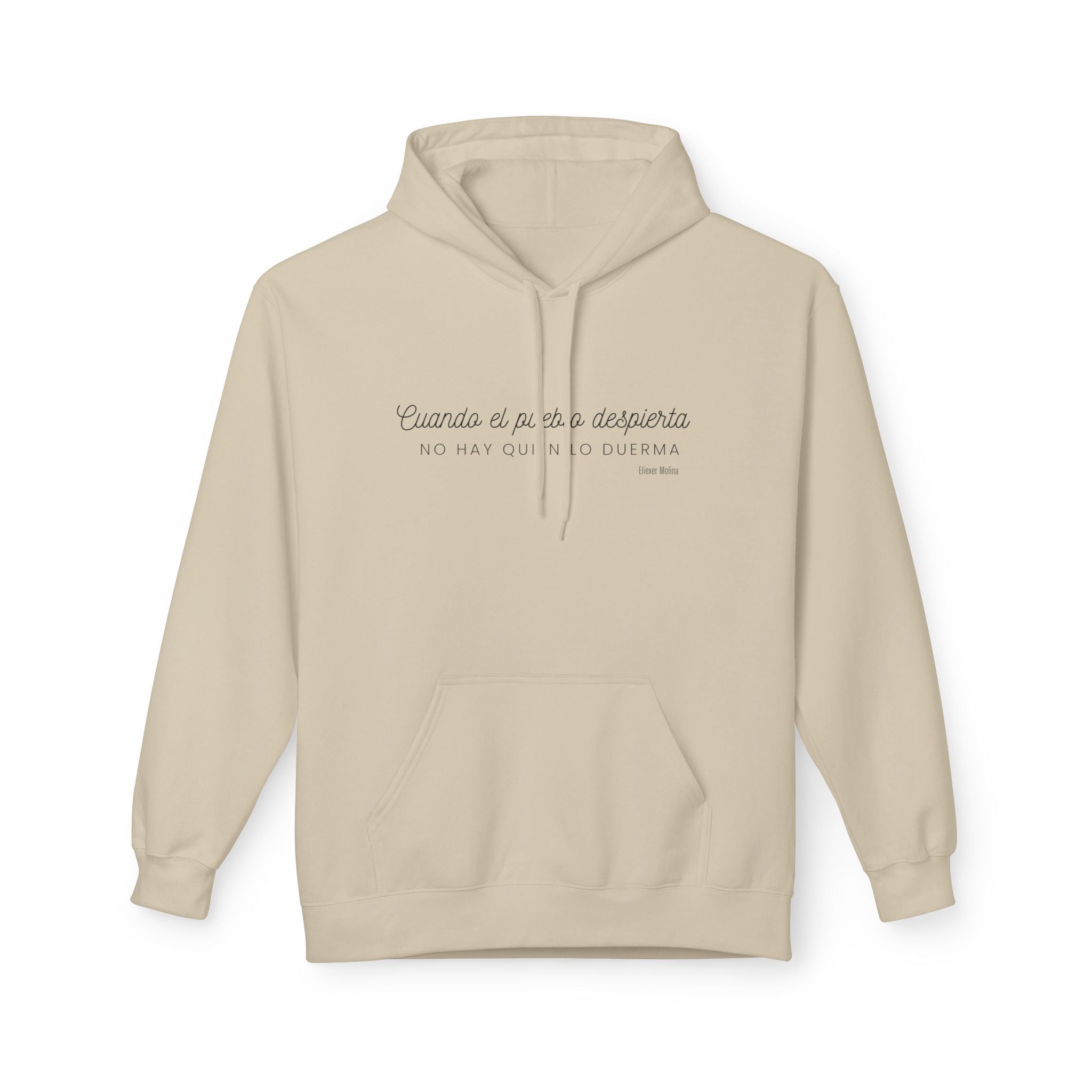 White Hoodie - "Caminas a pa'la desporta" Minimal Script Pullover