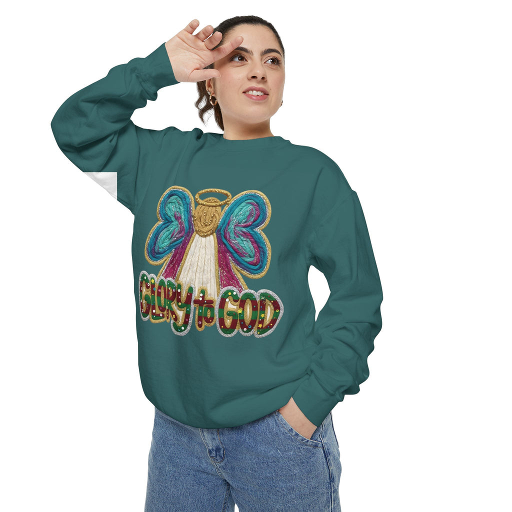 Glory to God Angel Sweatshirt Christmas Holiday Collection  Festive T-Shirt & Sweater