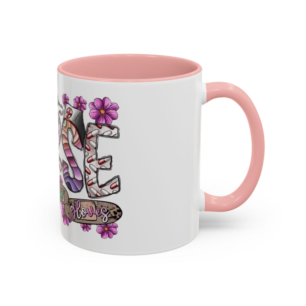 Nurse Love Coffee Mug  Cute Floral Medical Stethoscope & Syringe Design (11/15oz) Medical Christmas Mug