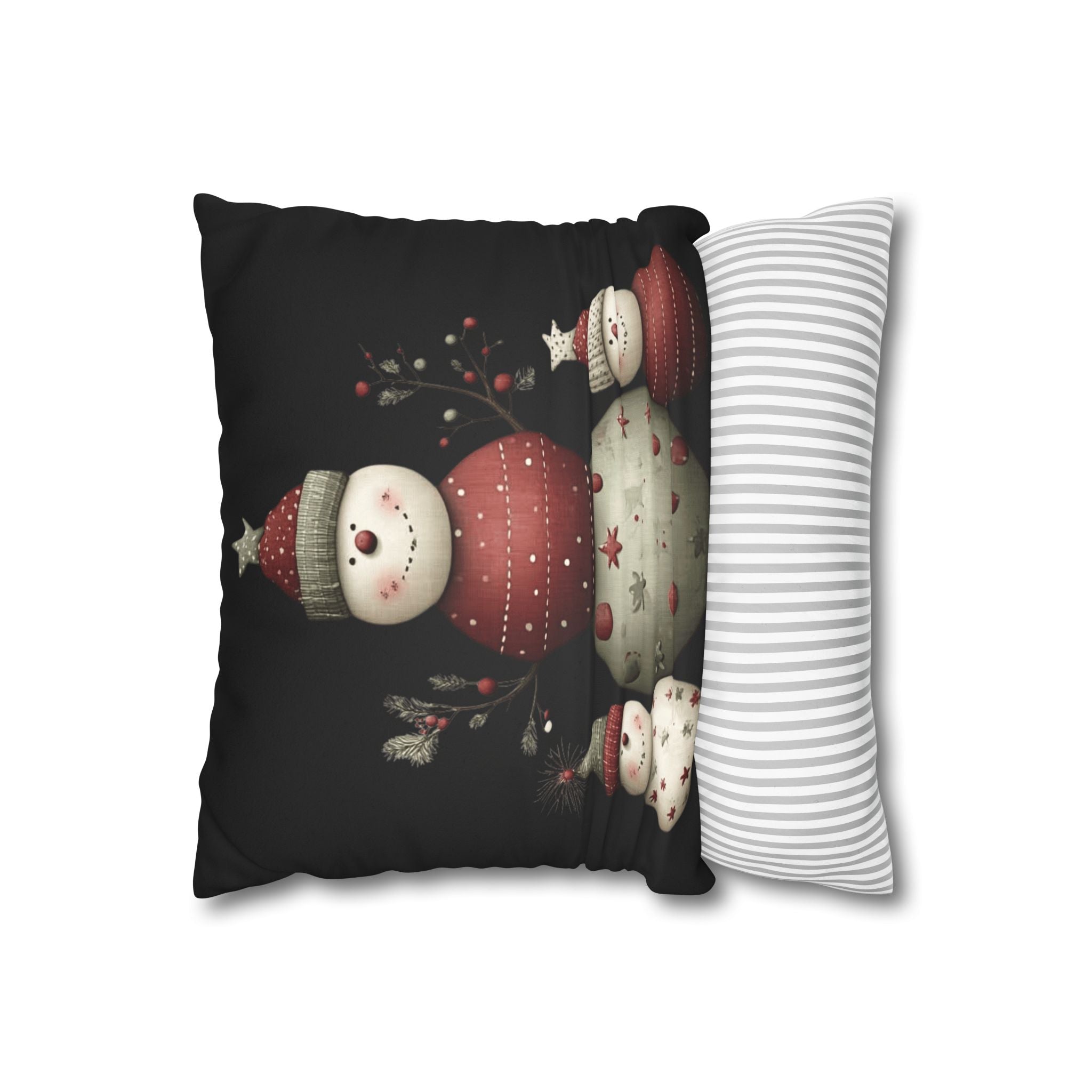 Christmas Snowman Pillowcase — Faux Suede Holiday Throw Pillow Cover CHRISTMAS PILLOW DÉCOR
