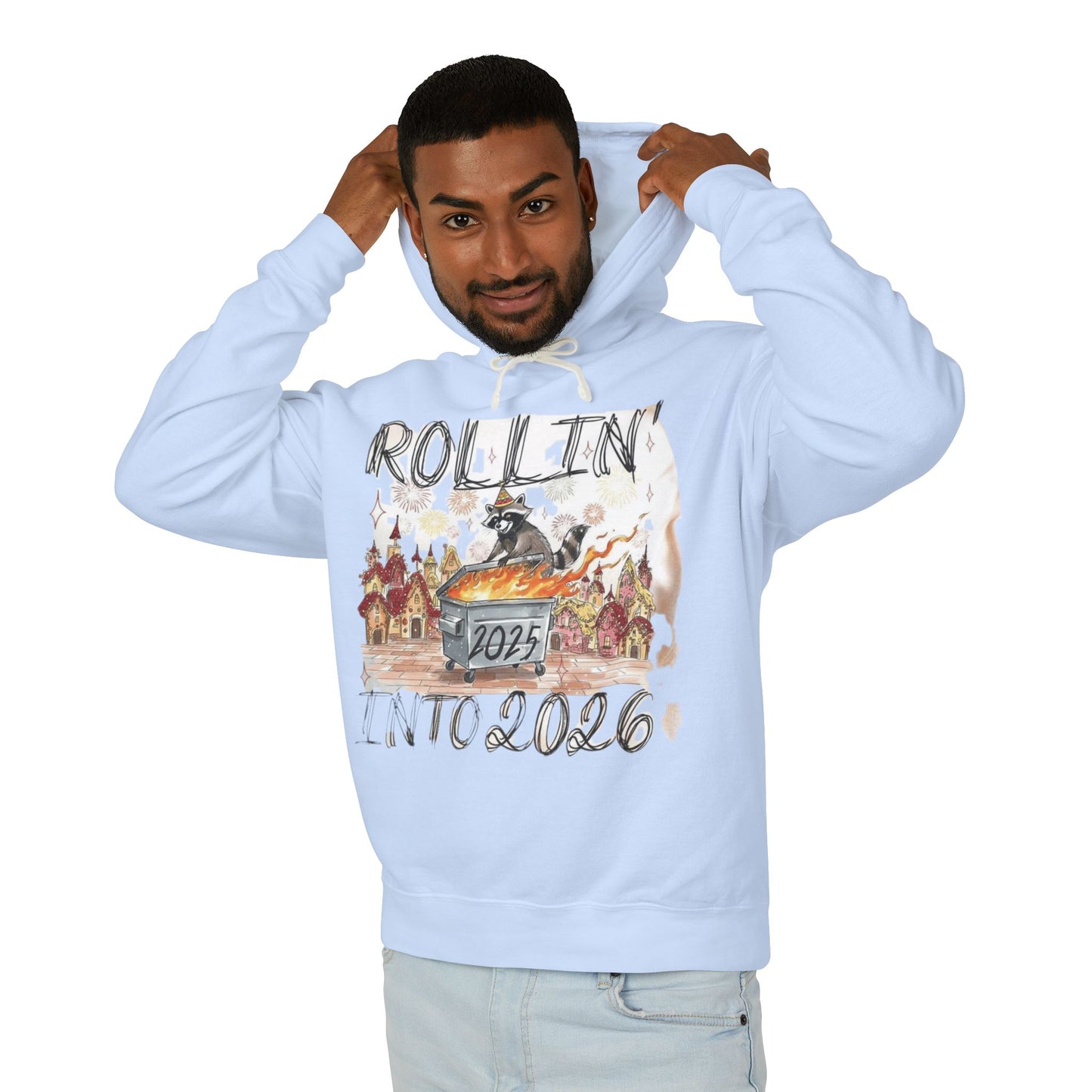 Rollin' Into 2026 Retro Winter Hooded Sweatshirt