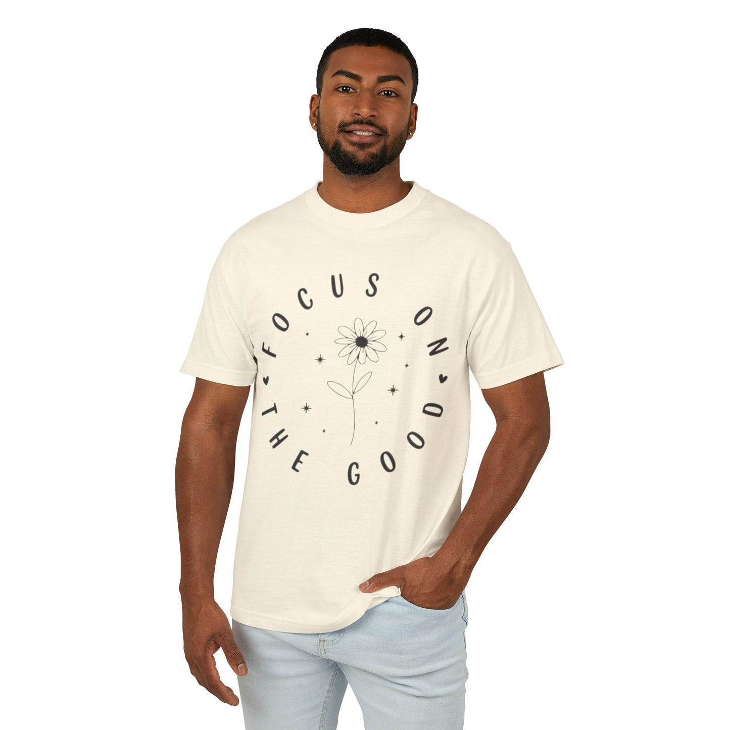 Focus on the Good Tee Positive Message Floral Graphic TShirt