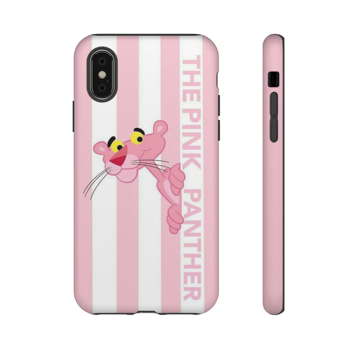 Pink Panther Tough Case Retro Striped Phone Case with "The Pink Panther" Design