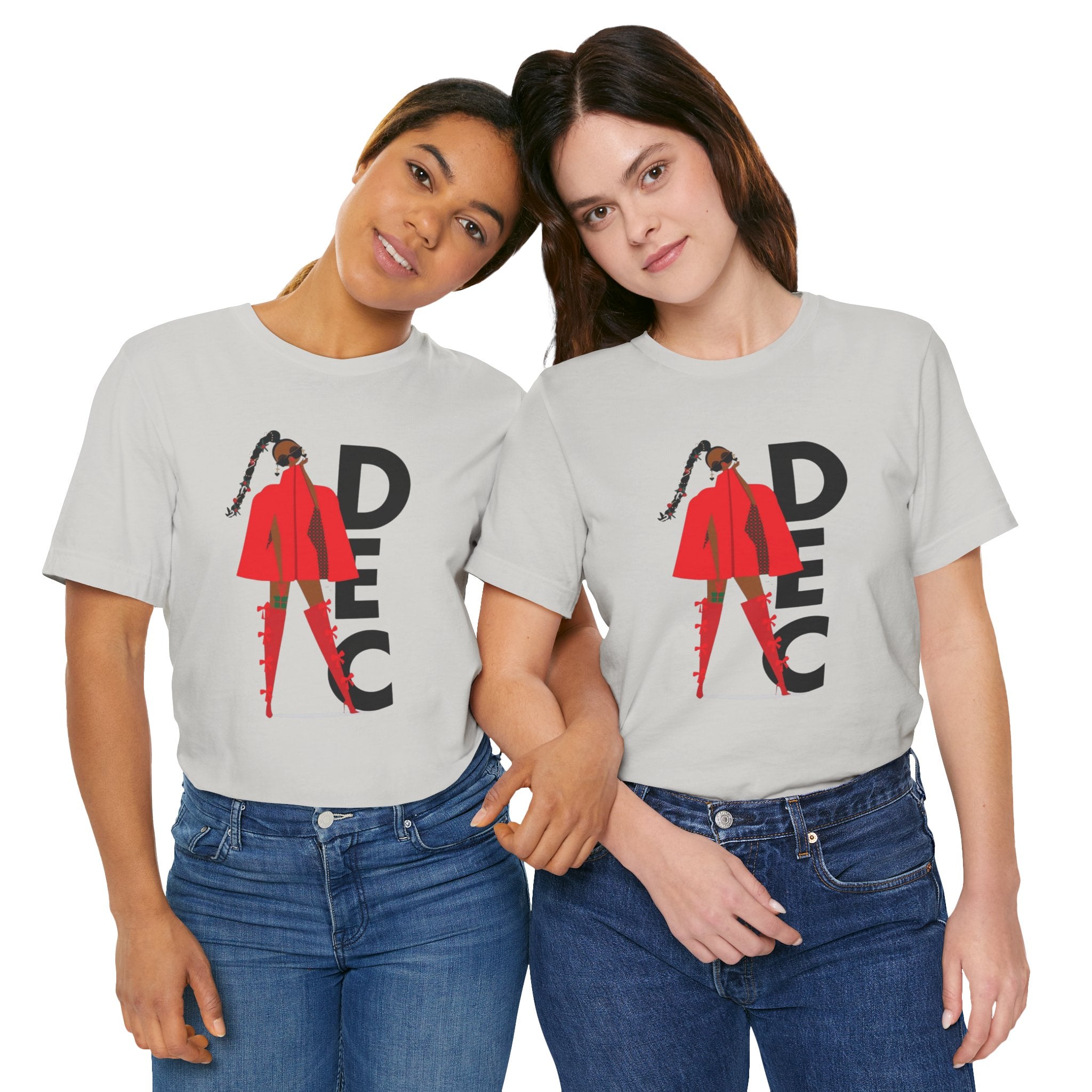 December Fashion Tee  Red Coat Model Graphic Shirt